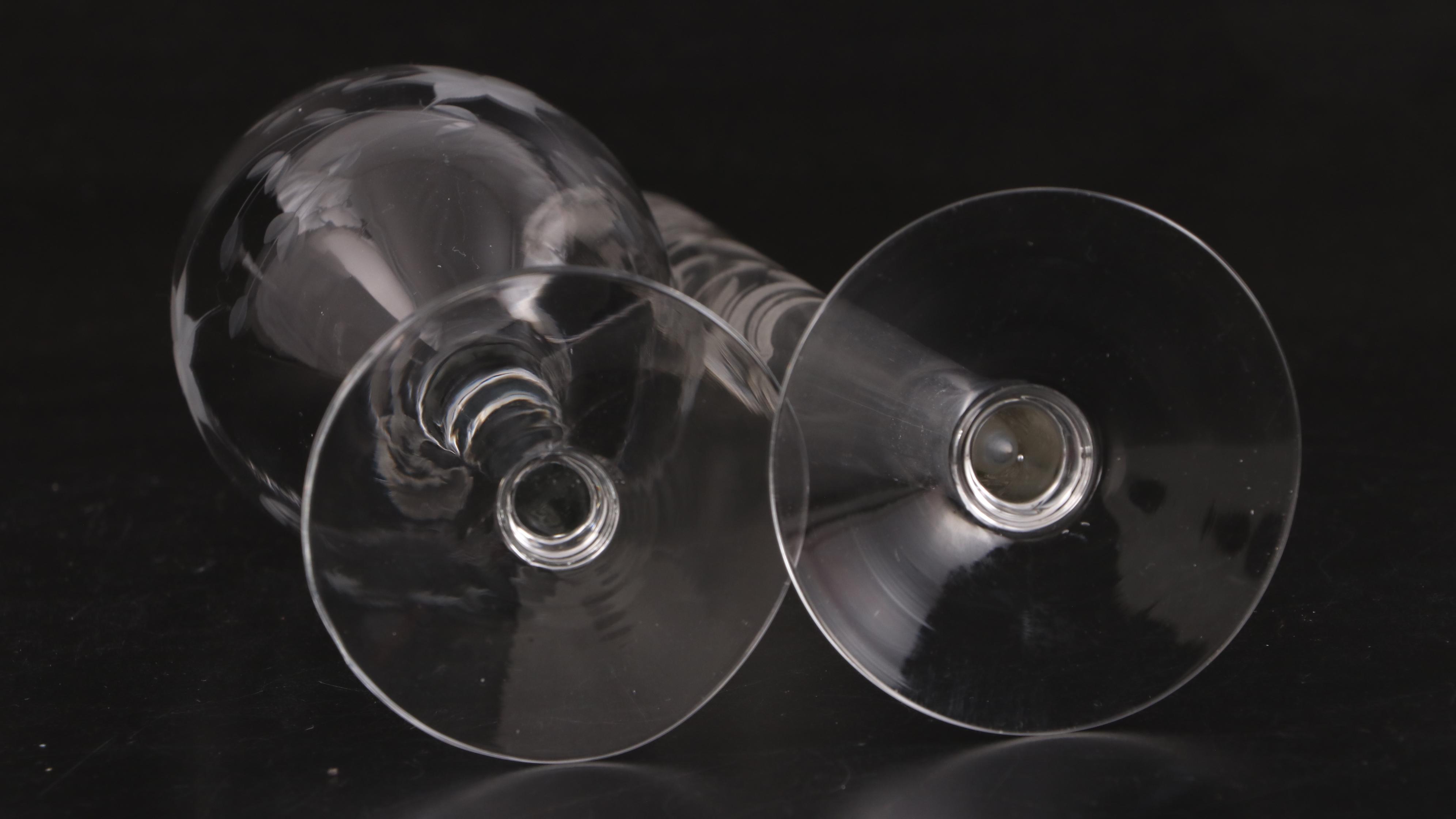 Rock Sharpe and Other Glass Salad Plates, Water Goblets, Serving Bow and More