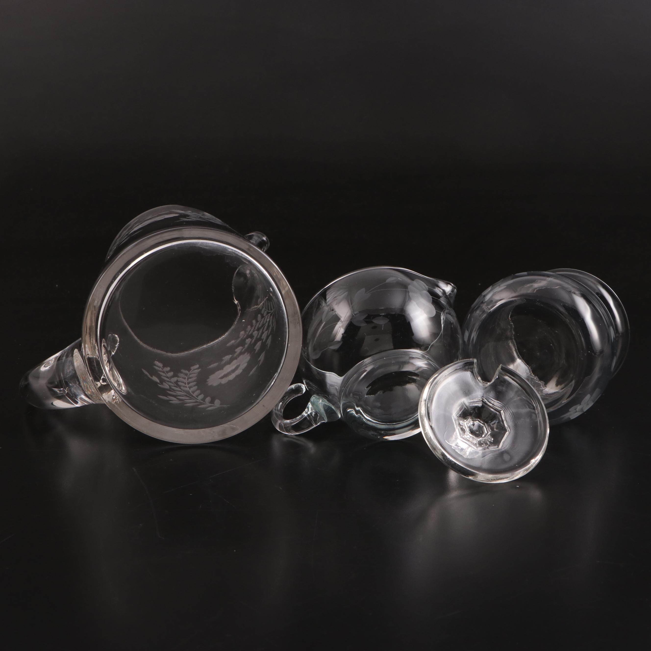 Rock Sharpe and Other Glass Salad Plates, Water Goblets, Serving Bow and More