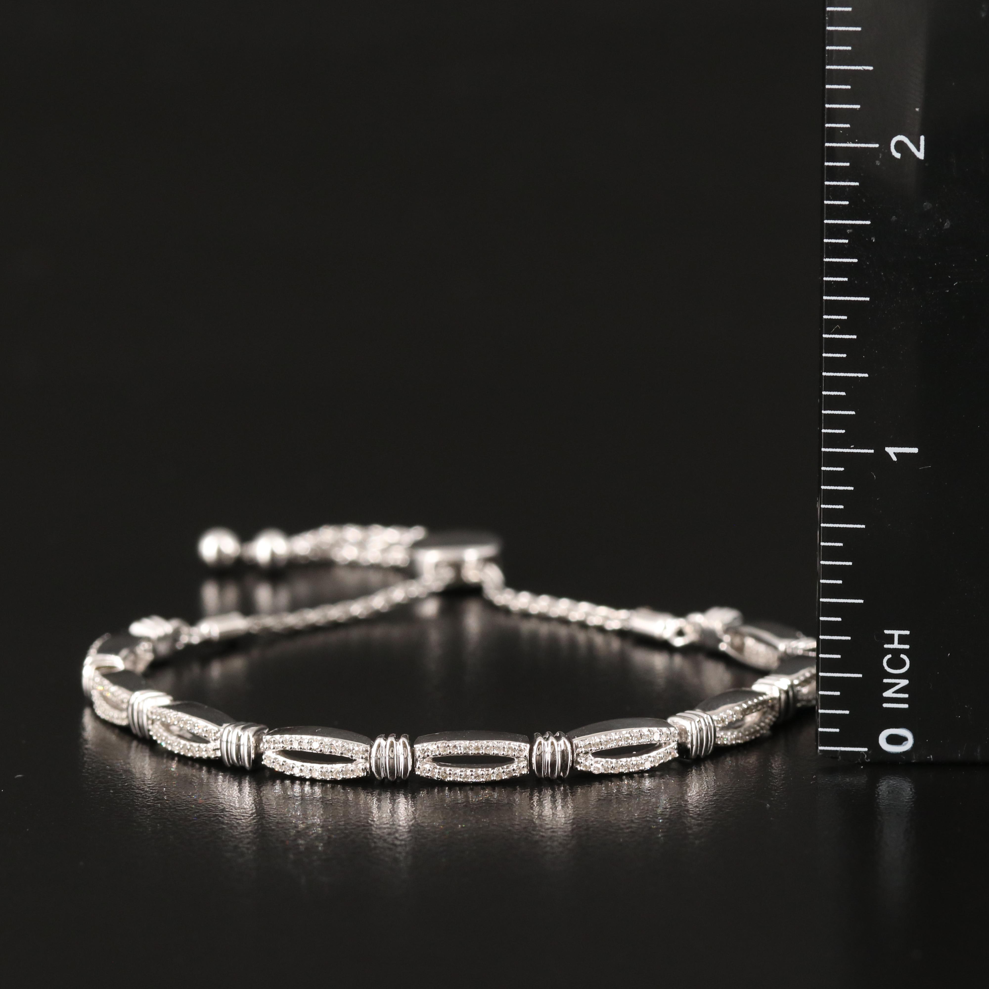 Sterling Diamond Bolo Bracelet