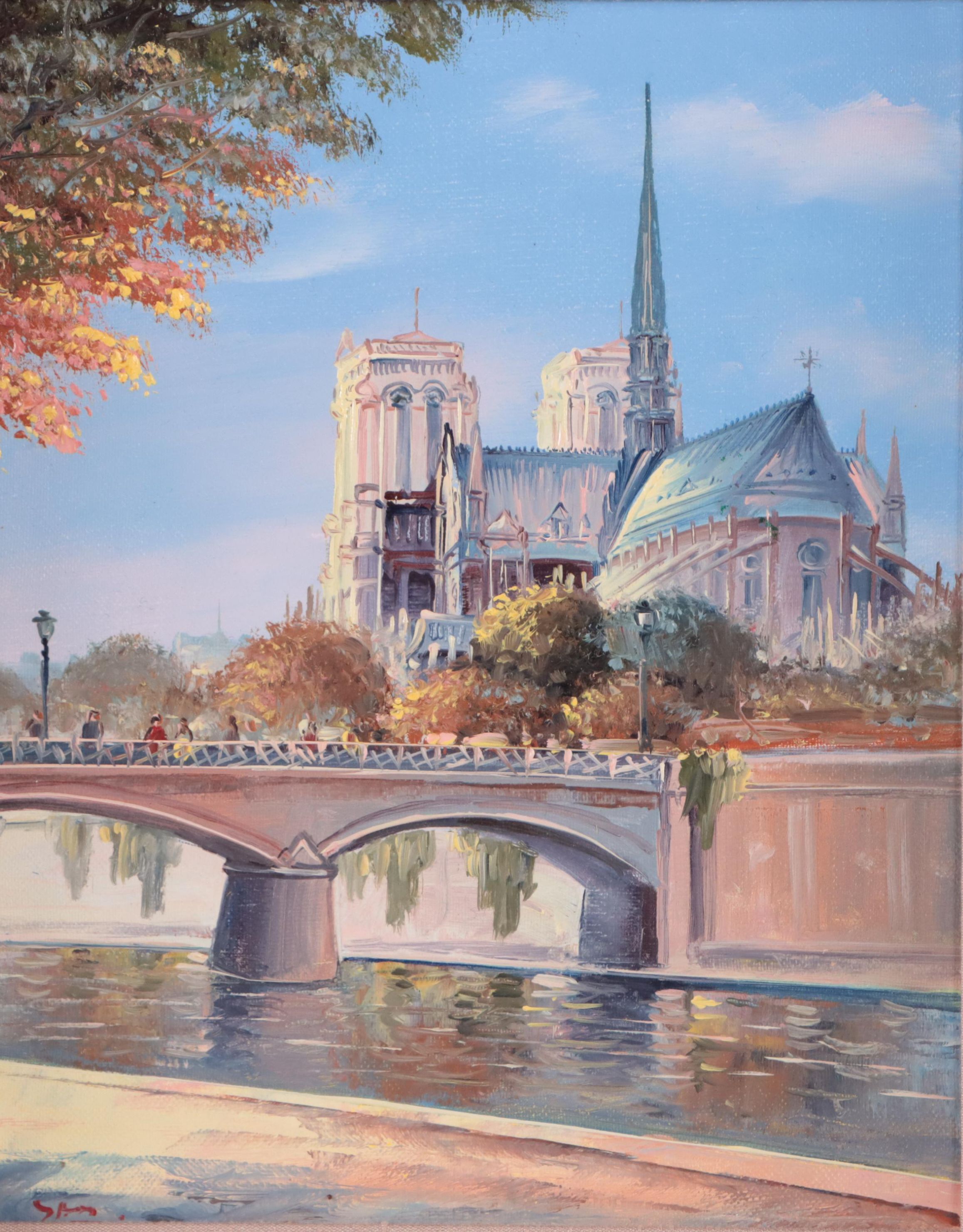 Parisian Oil Painting of Notre Dame