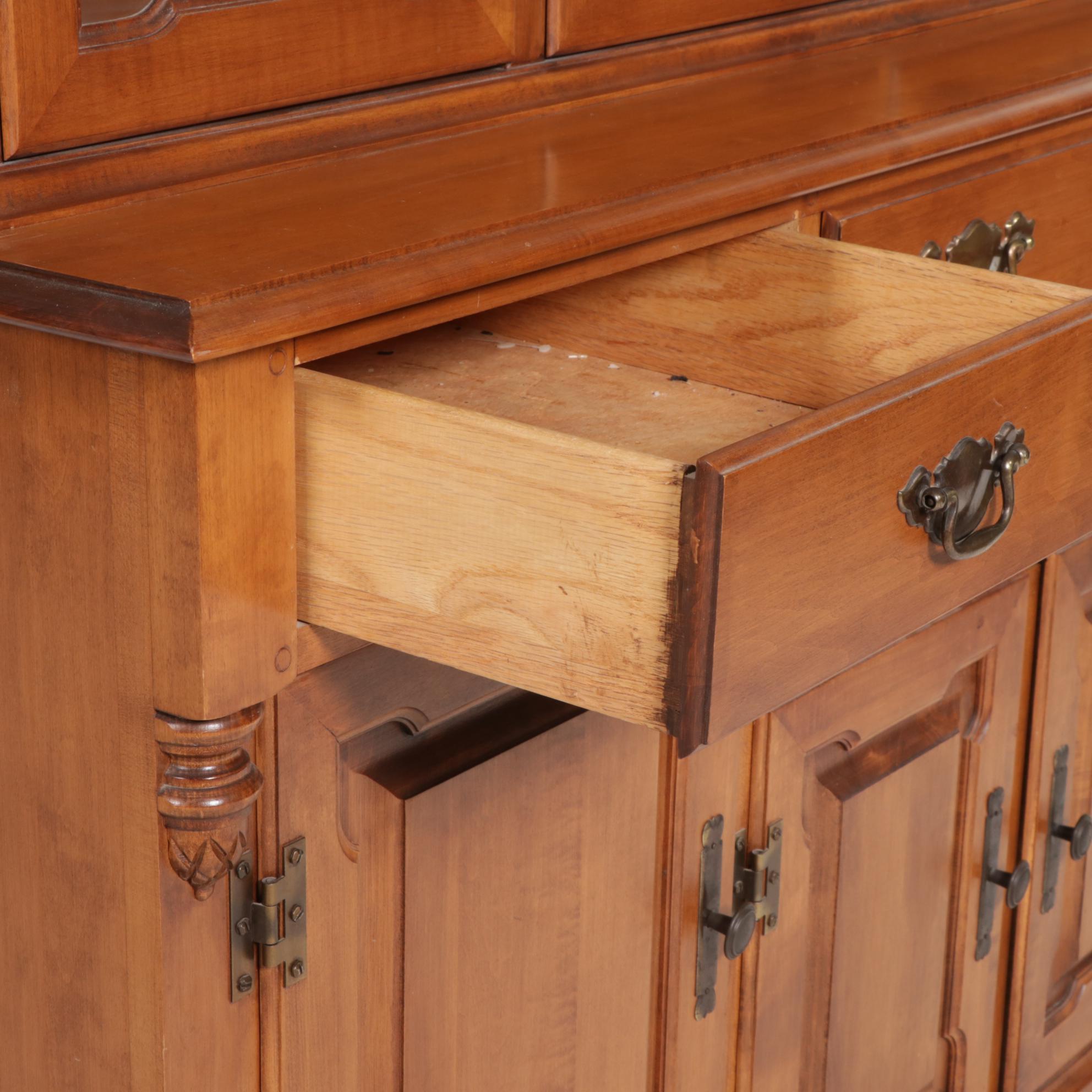 Tell City "Young Republic" Maple Sideboard with China Hutch, Mid to Late 20th C.
