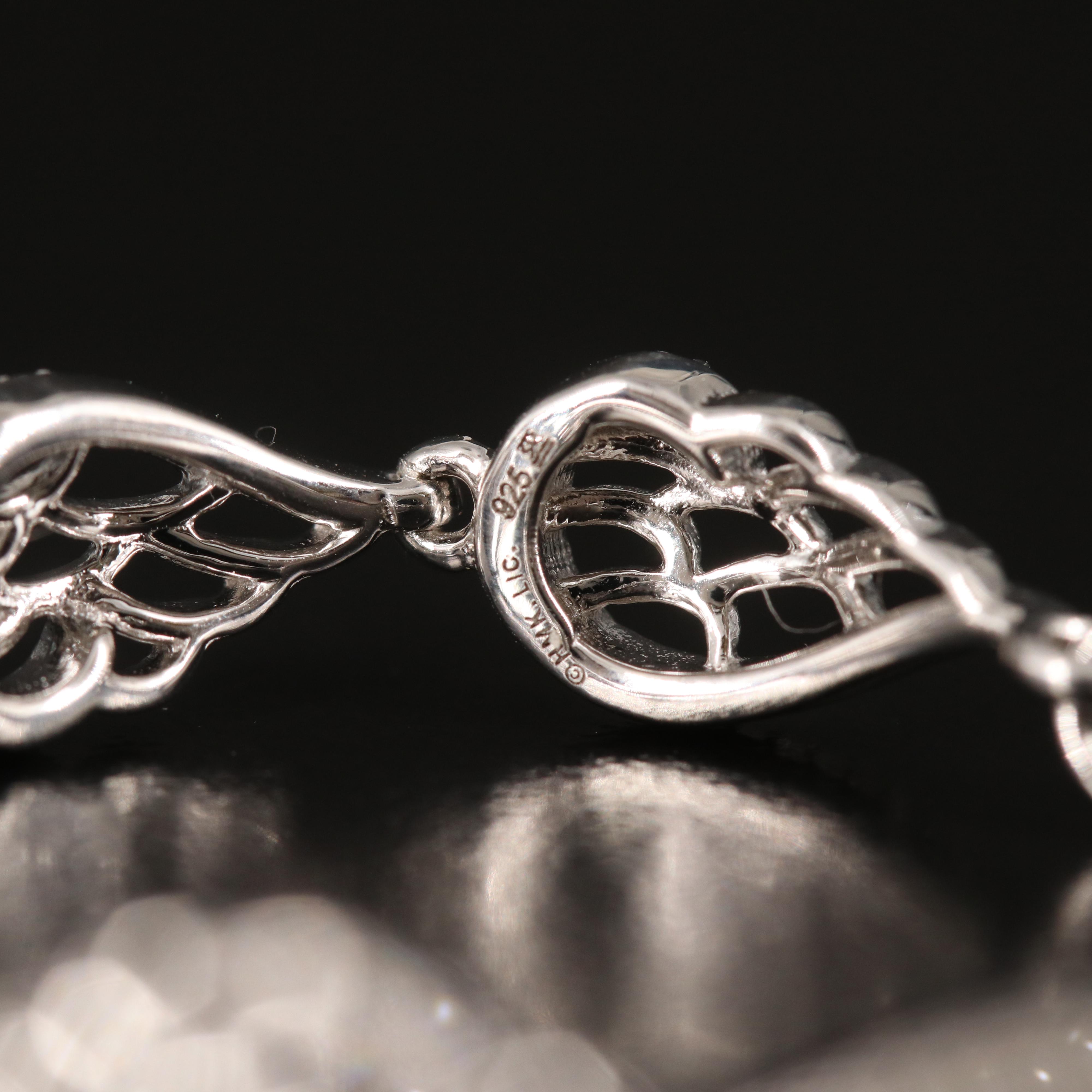 Sterling Diamond Teardrop Link Bracelet