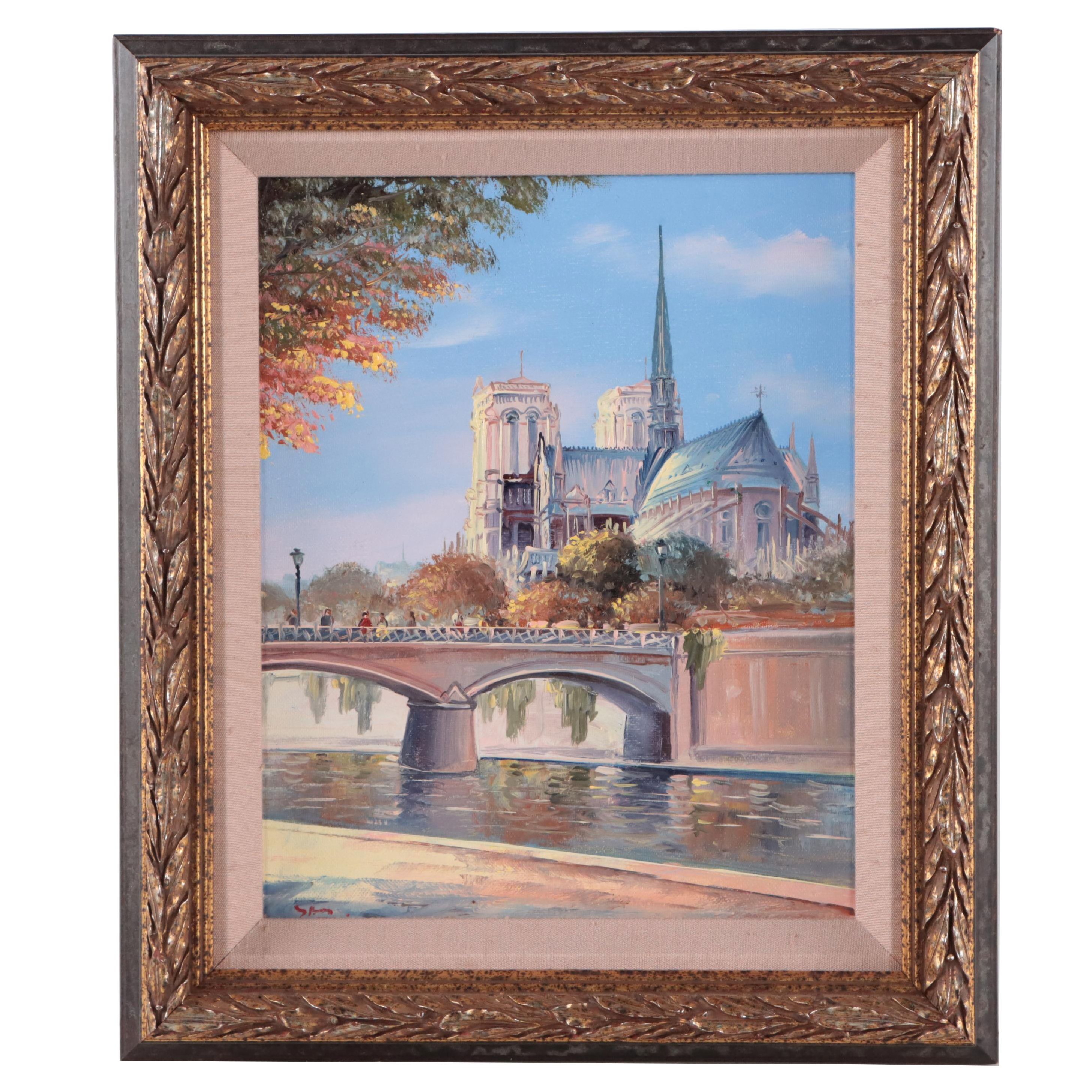 Parisian Oil Painting of Notre Dame