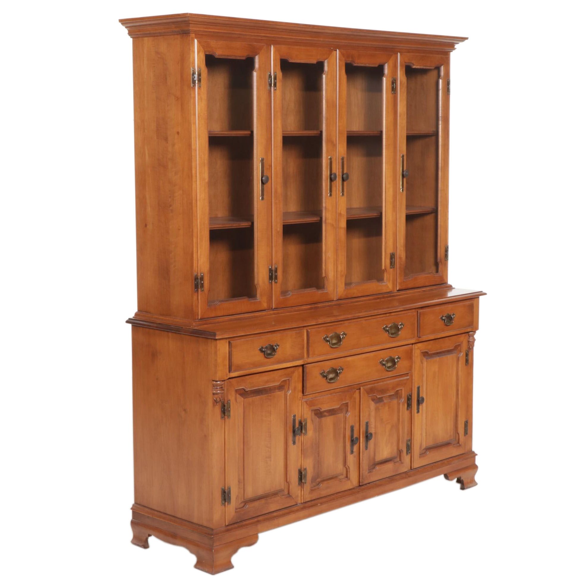 Tell City "Young Republic" Maple Sideboard with China Hutch, Mid to Late 20th C.