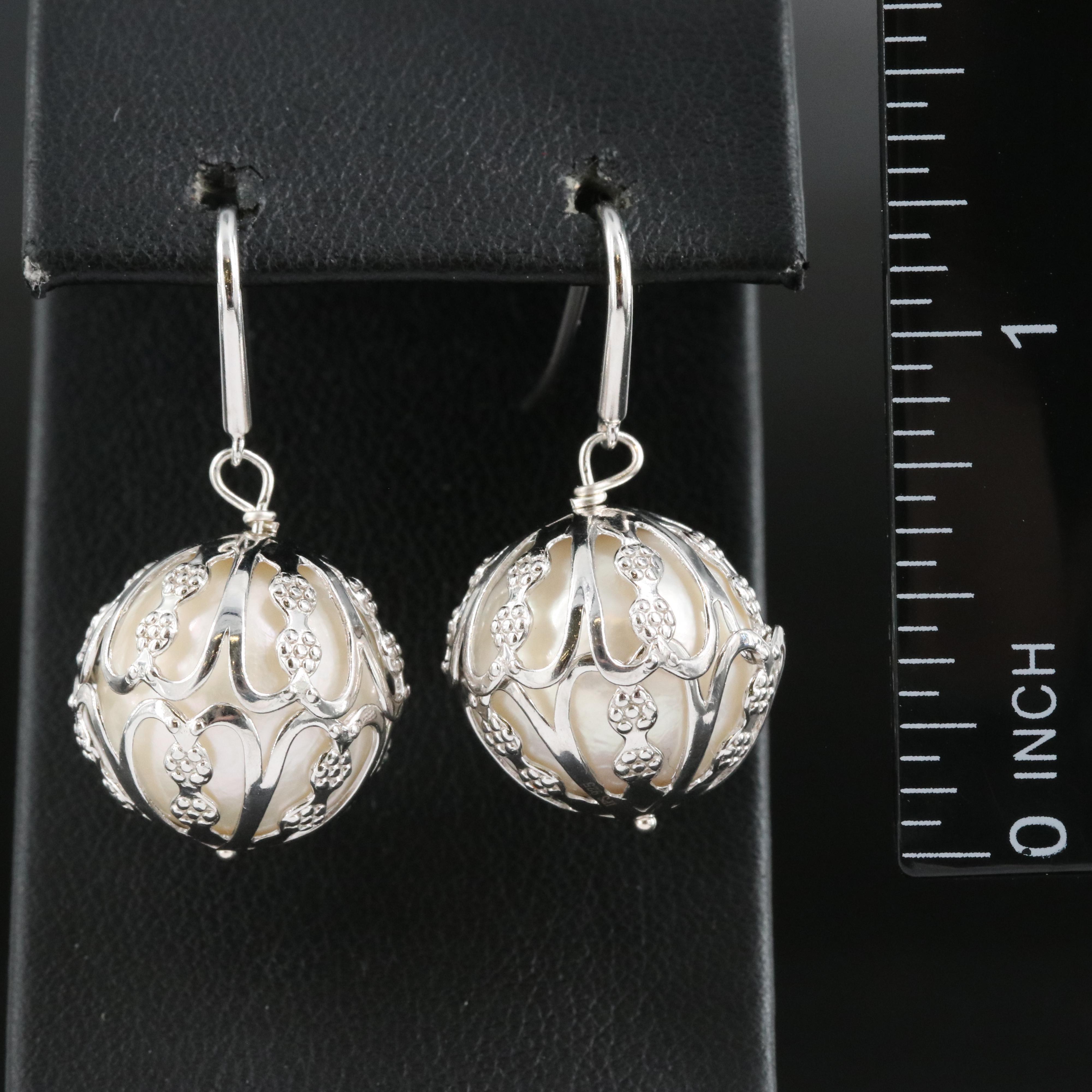 Sterling Pearl Earrings