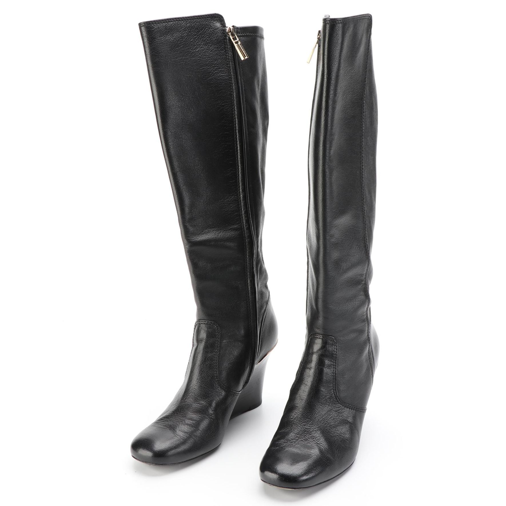 Tory Burch Hendin Leather Wedge Boots with Box