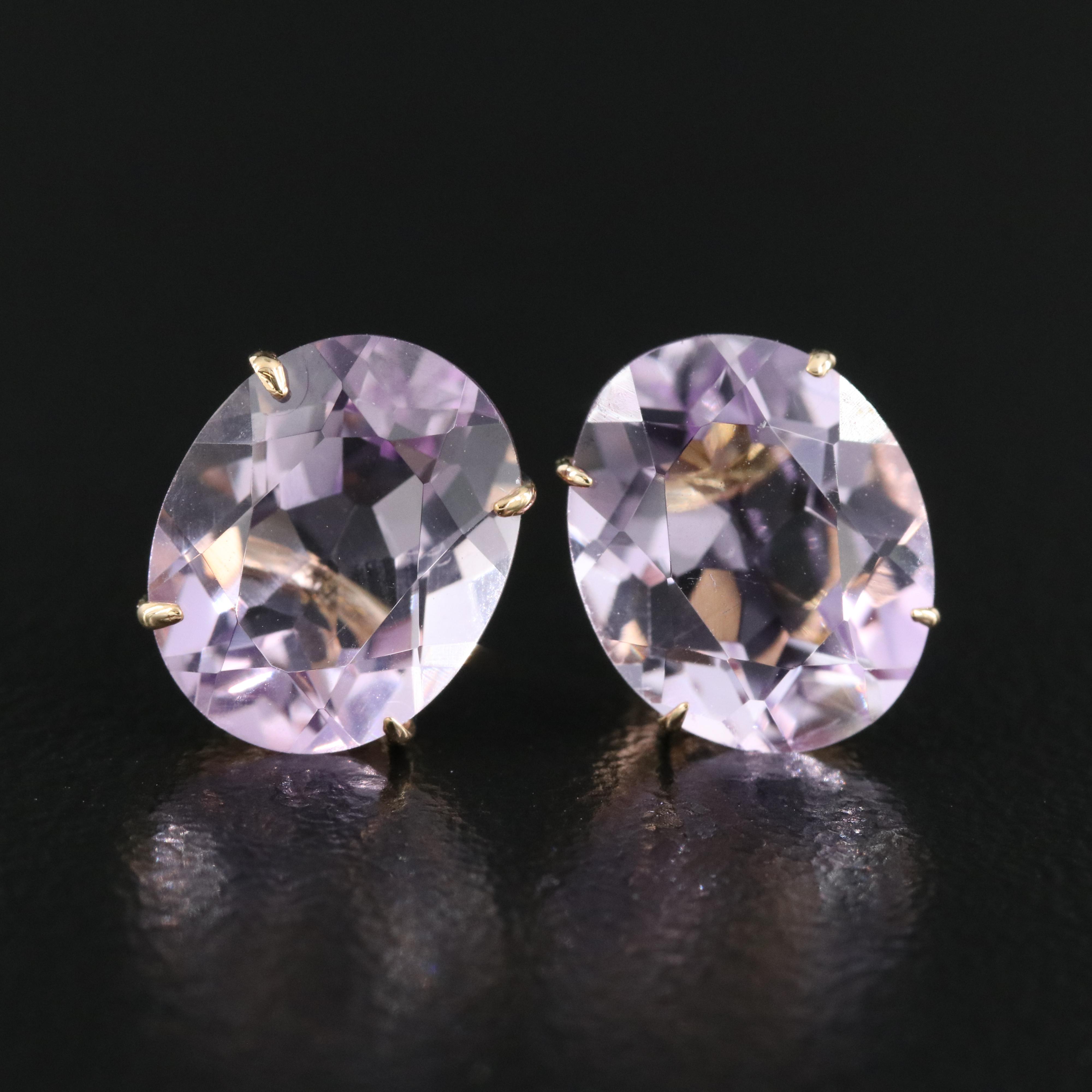 14K Amethyst Stud Earrings