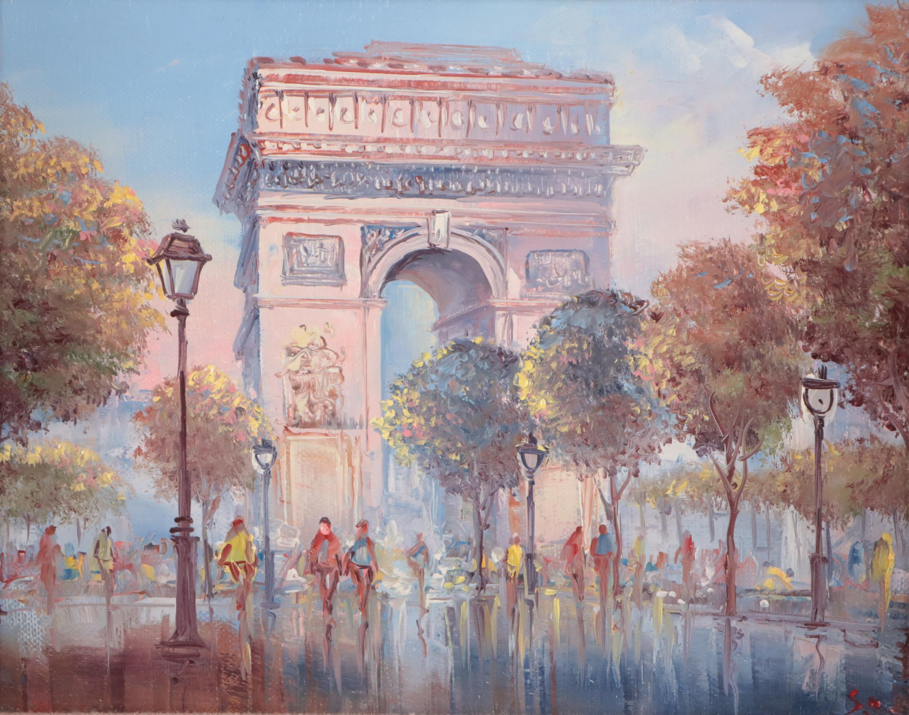 Parisian Oil Painting of Arc de Triomphe