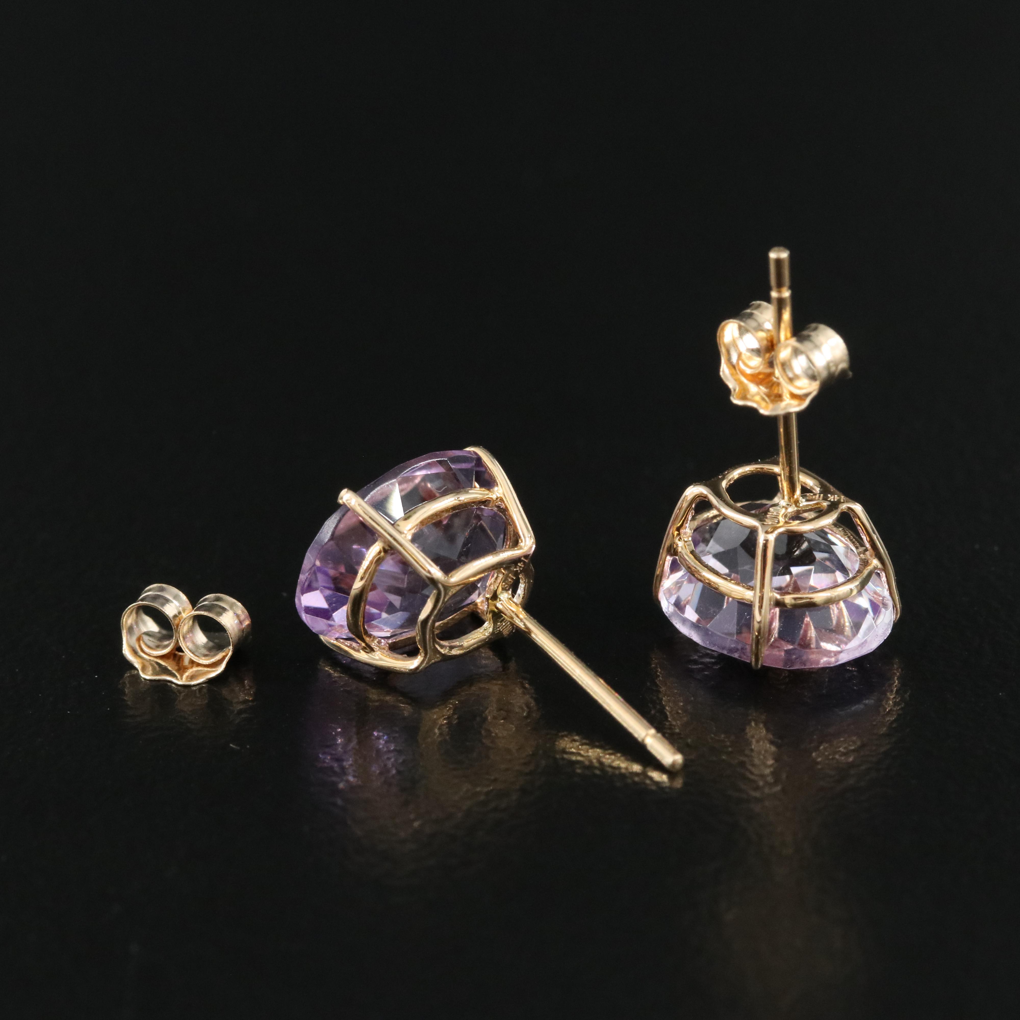 14K Amethyst Stud Earrings