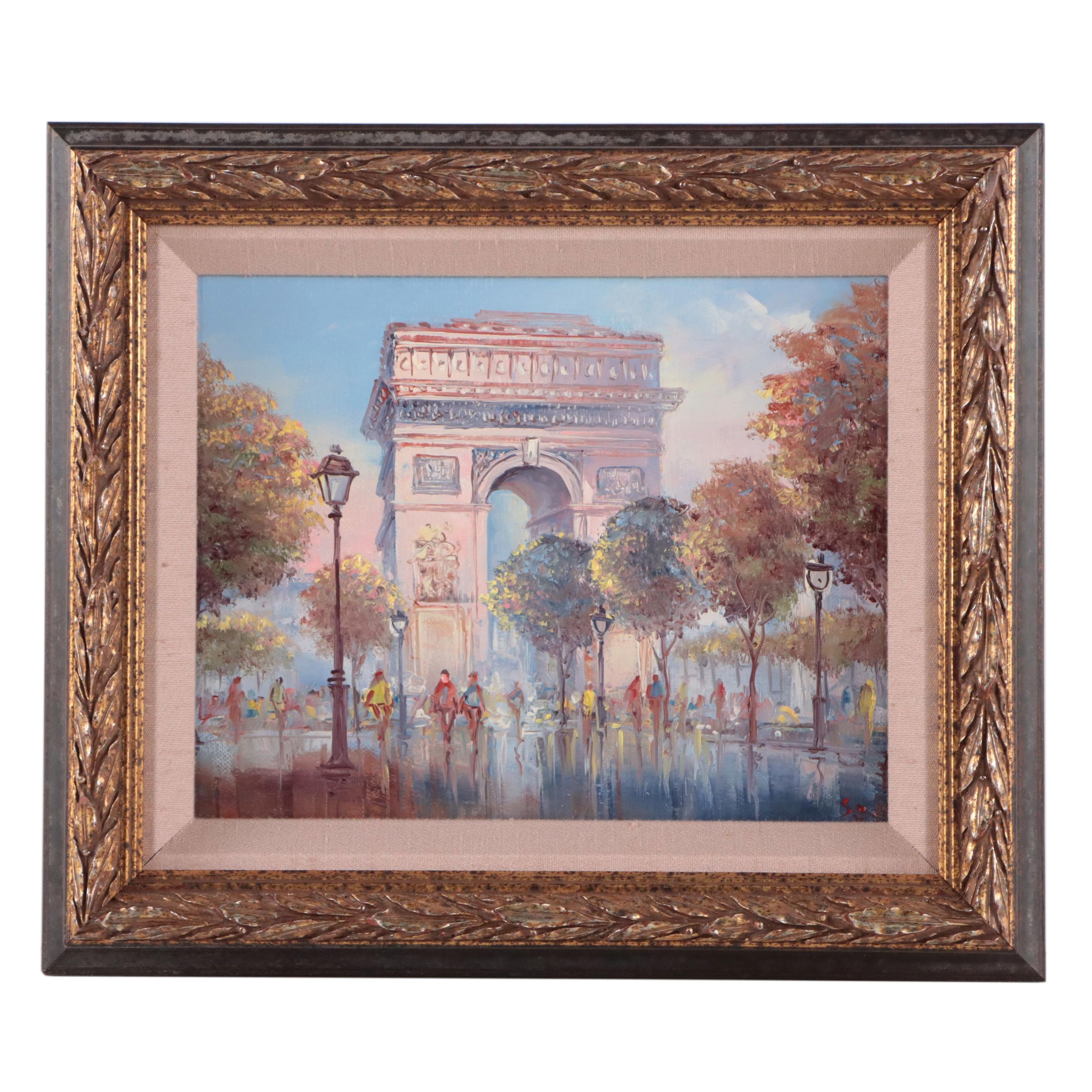 Parisian Oil Painting of Arc de Triomphe