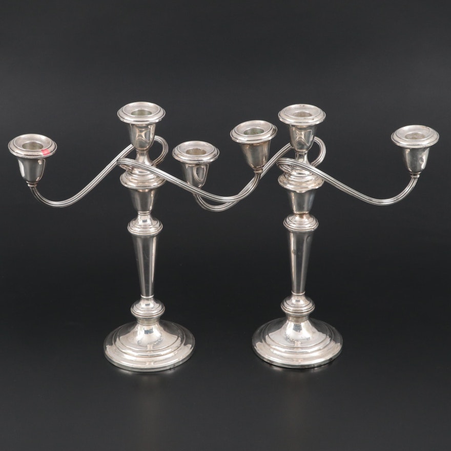Gorham Weighted Sterling Silver Candelabra, Mid to Late 20th Century