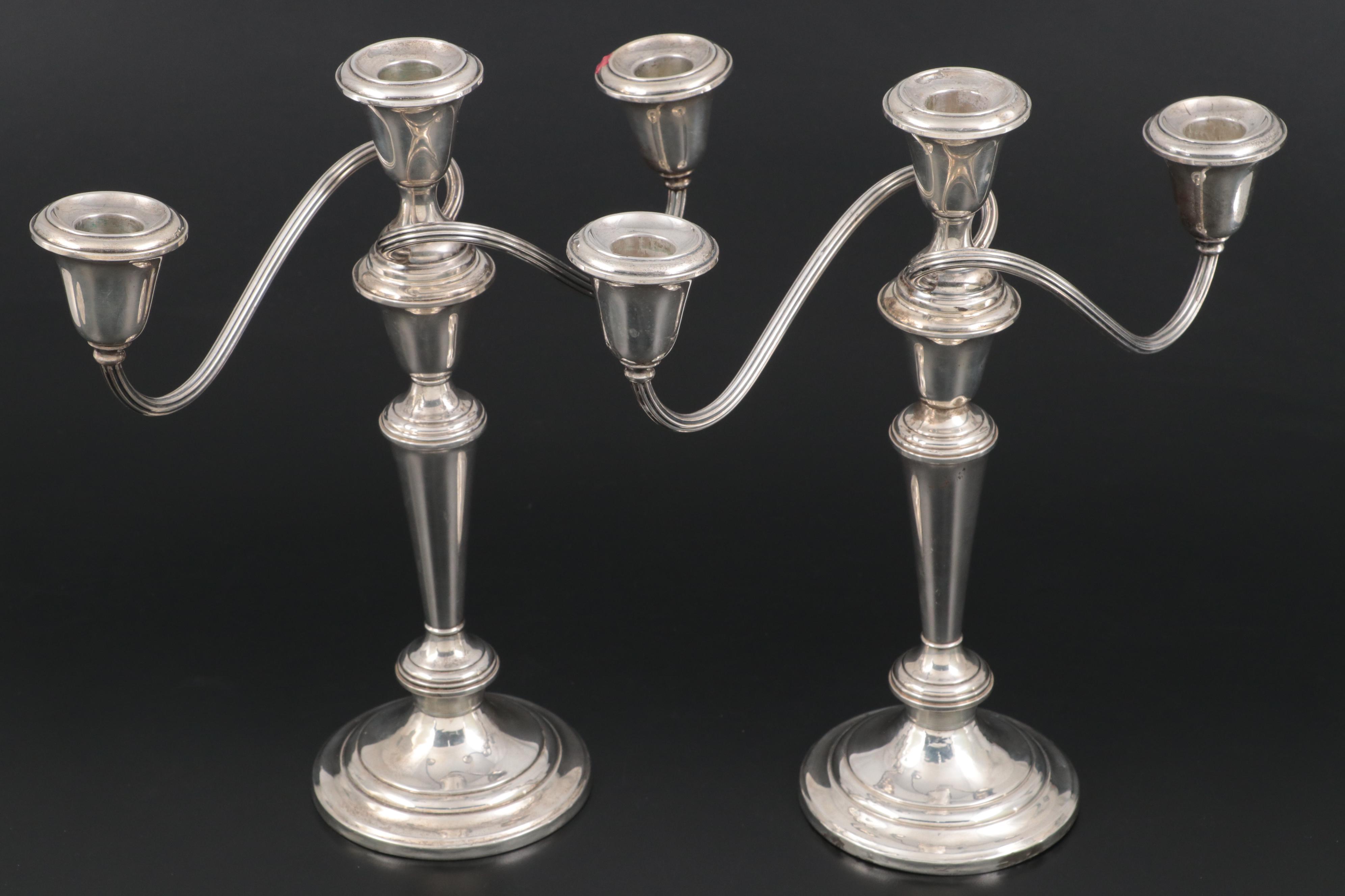 Gorham Weighted Sterling Silver Candelabra, Mid to Late 20th Century