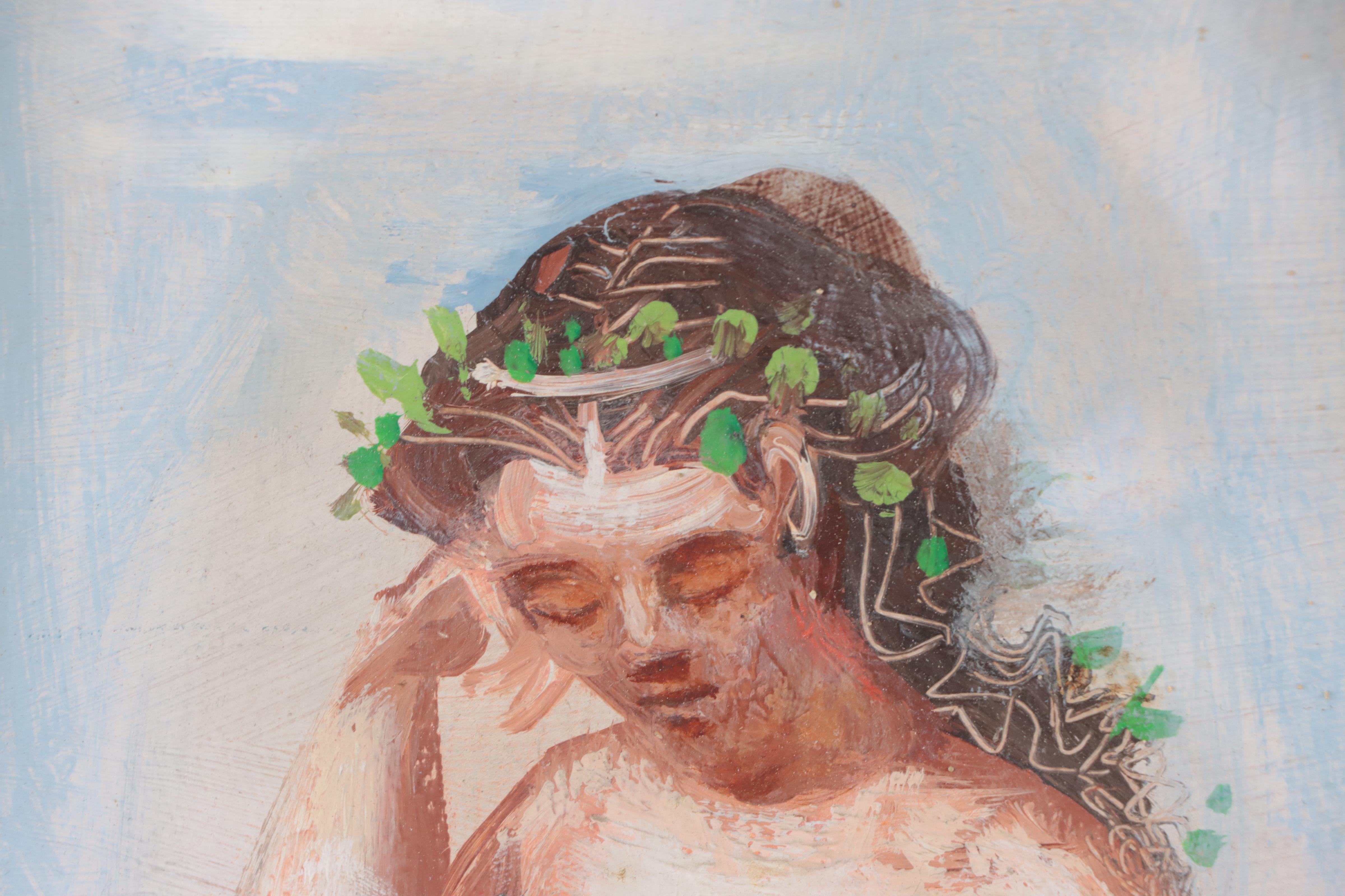 Byron Browne Oil Painting of a Female Nude, 1961