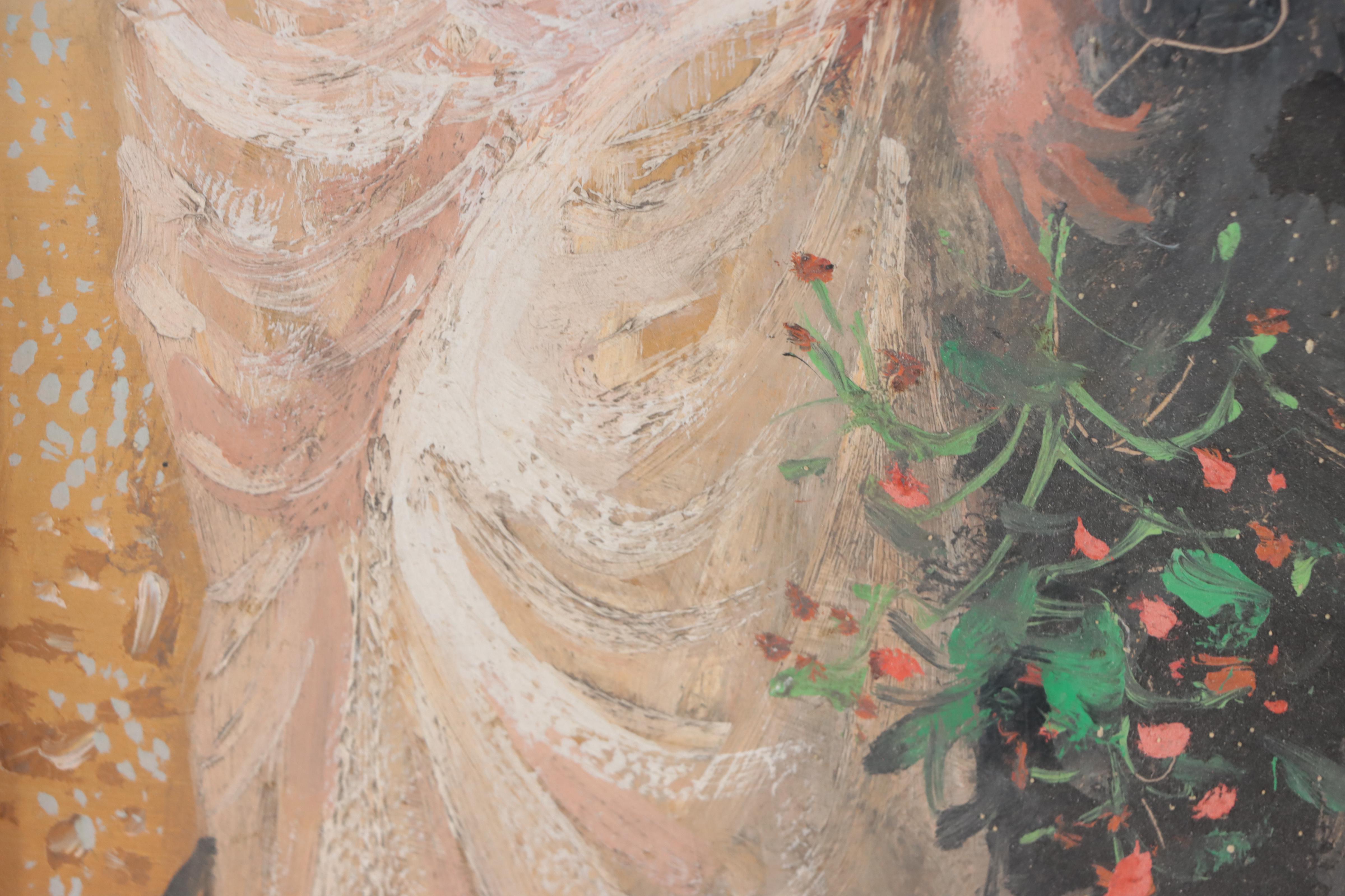 Byron Browne Oil Painting of a Female Nude, 1961