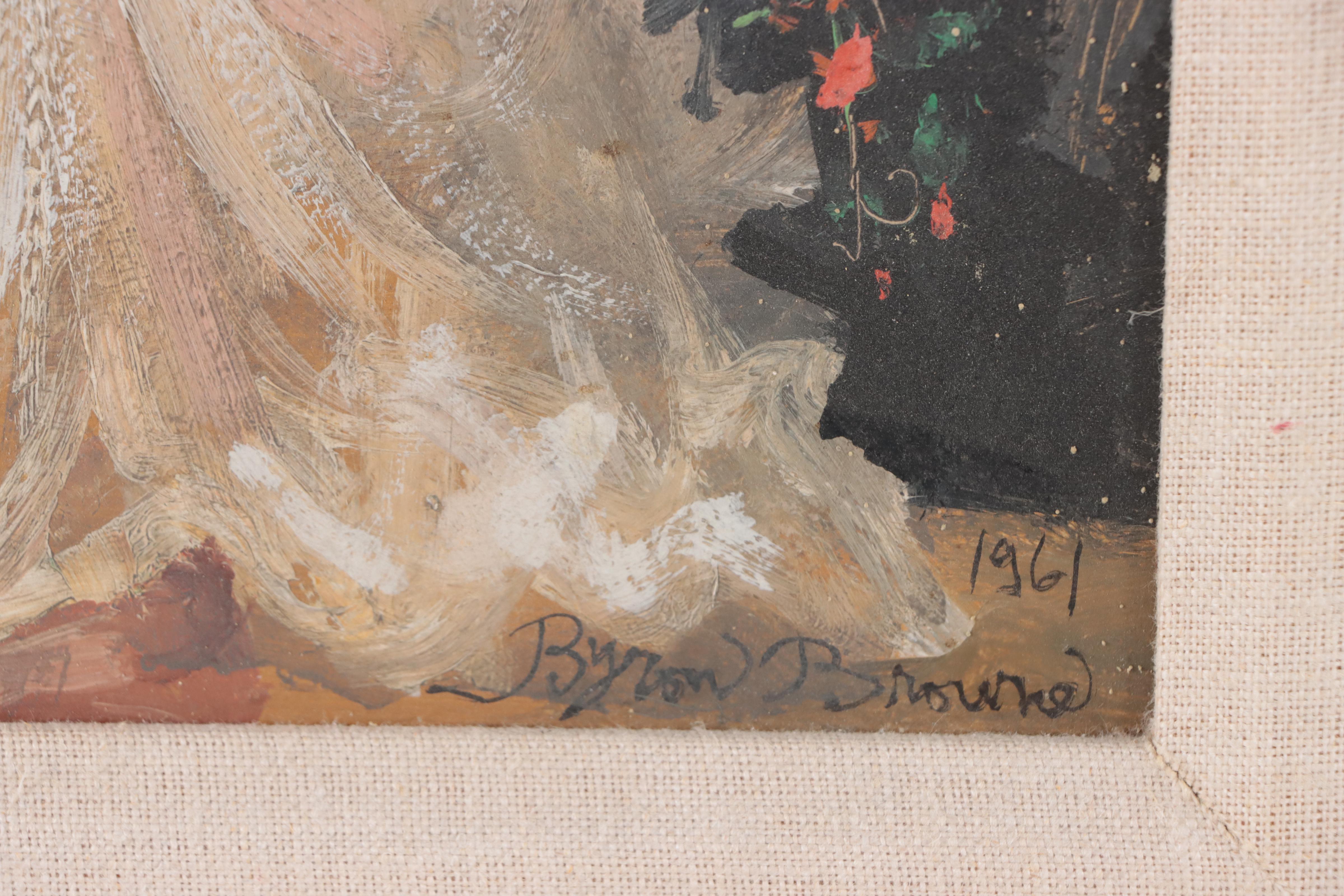 Byron Browne Oil Painting of a Female Nude, 1961