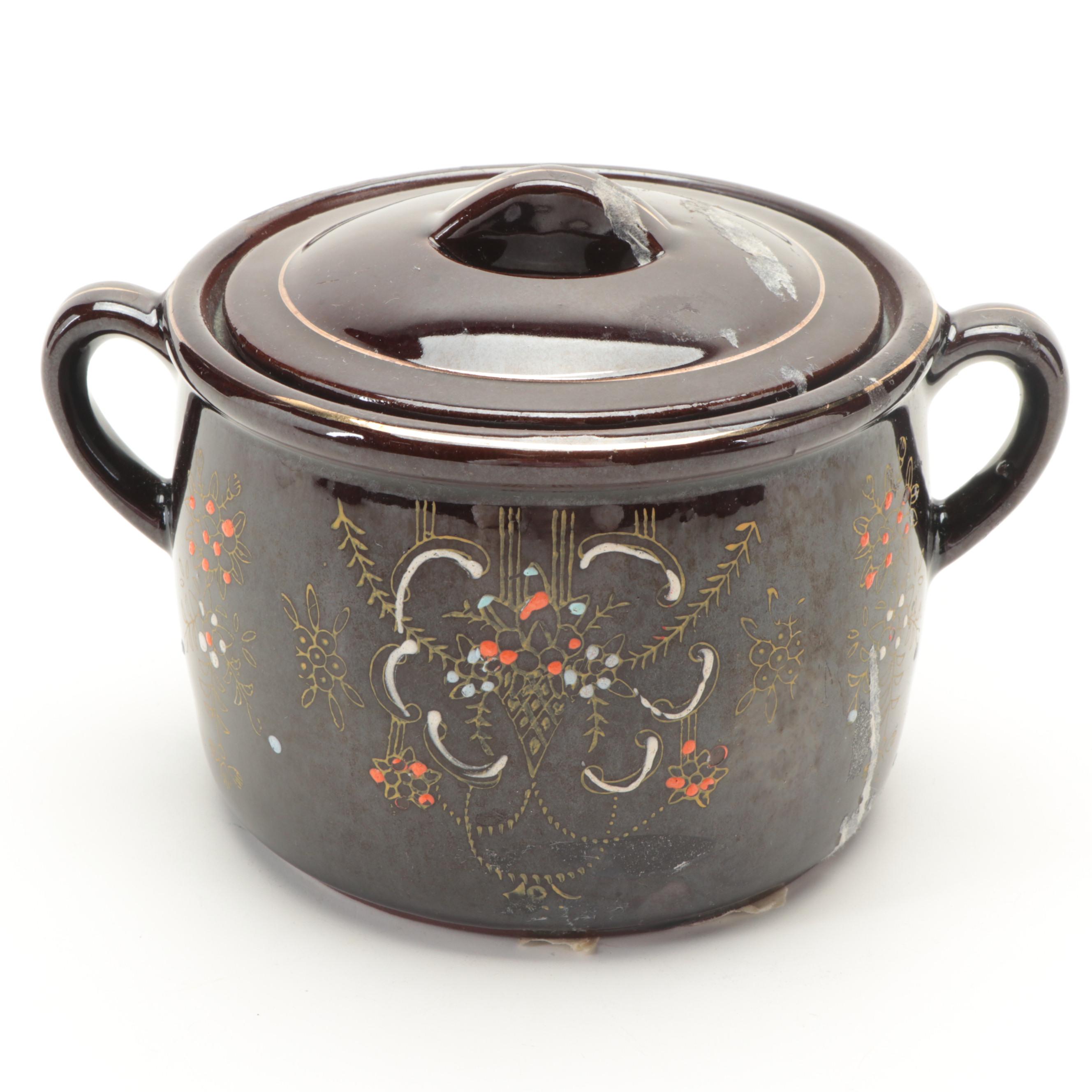 Japanese Moriage Redware Pottery Teapots and Tableware, Mid-20th Century