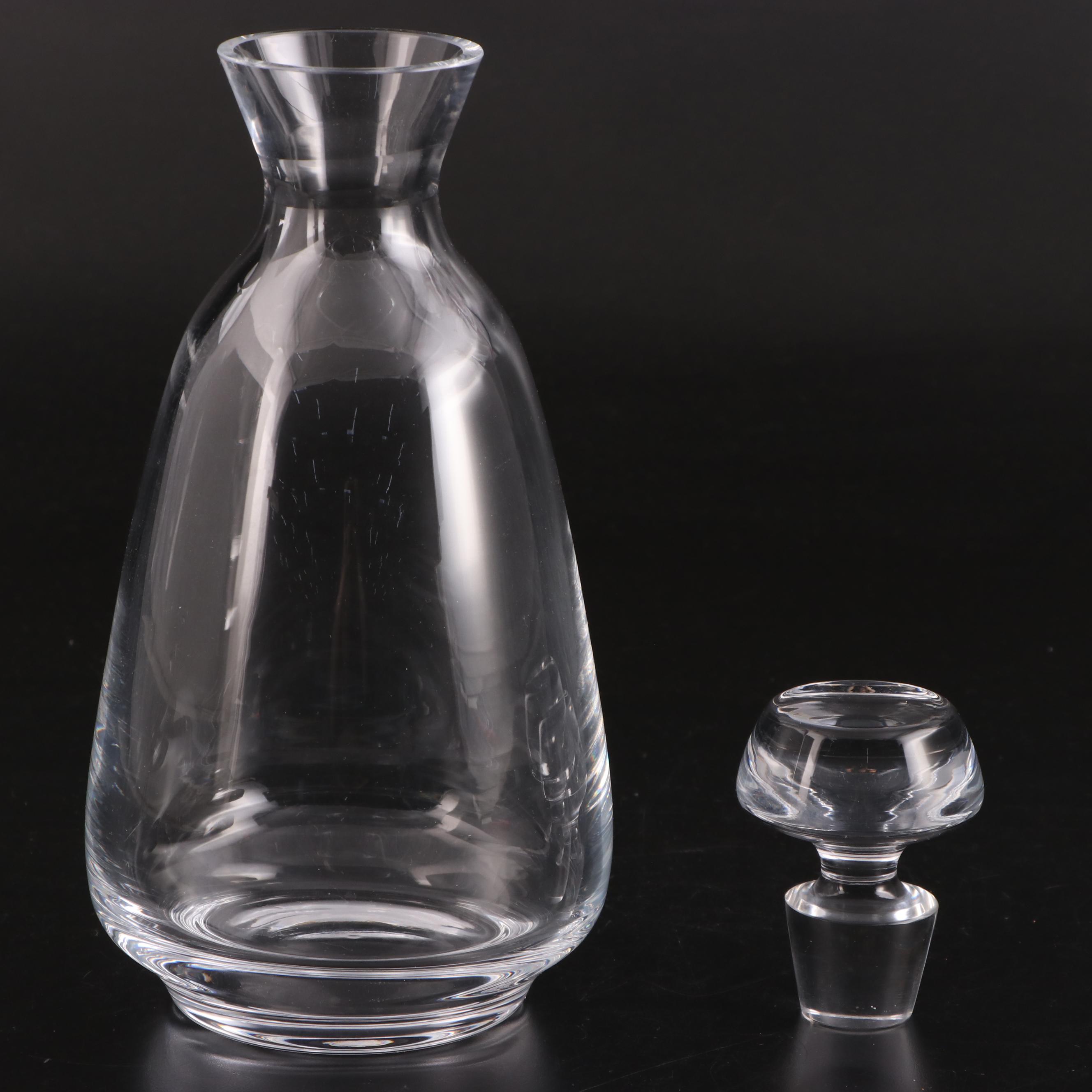 Pottery Barn Glass Liquor Decanter with Zwiesel Wine Glasses