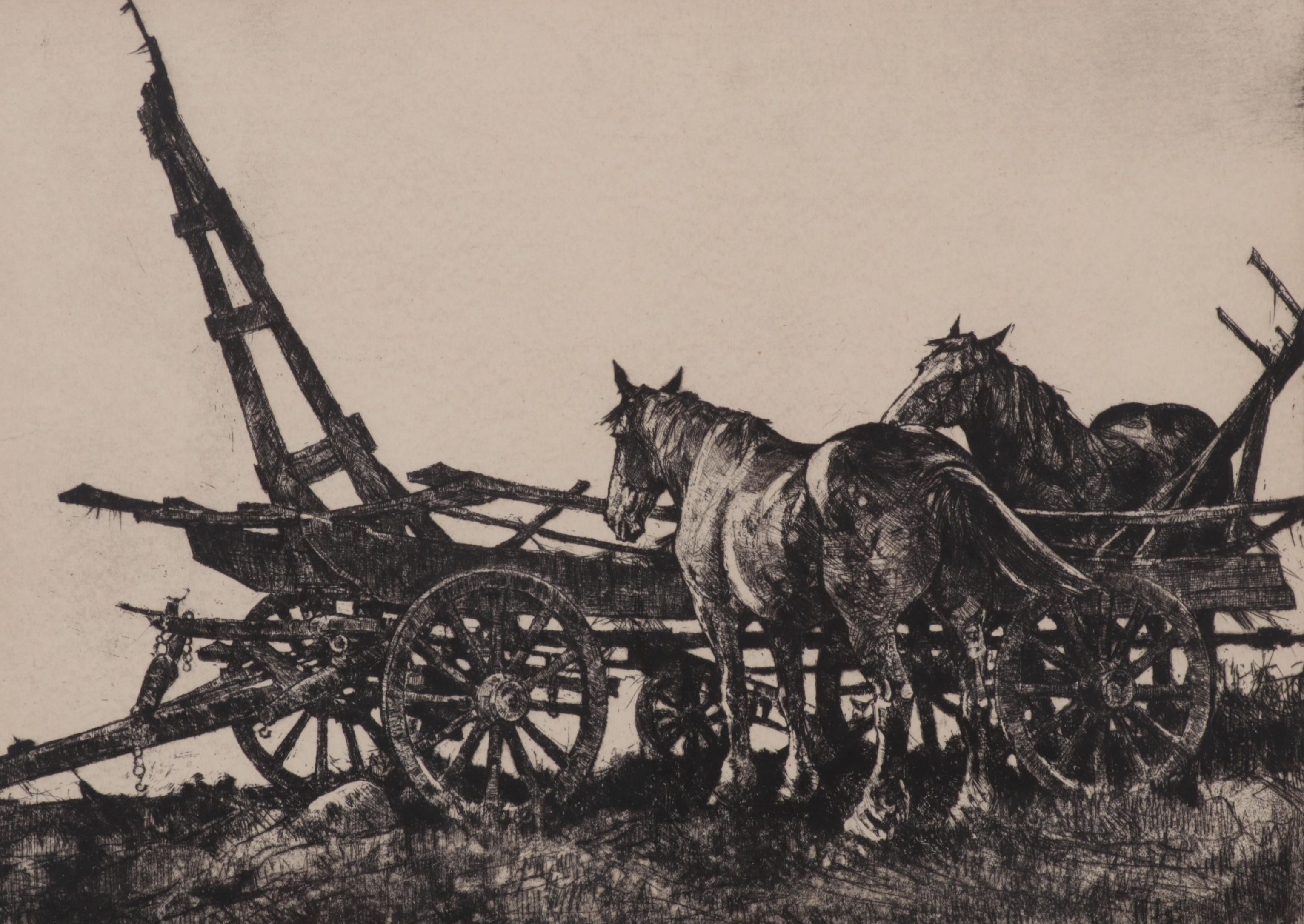 Leslie Cope Etching "The Hilltop," 1948