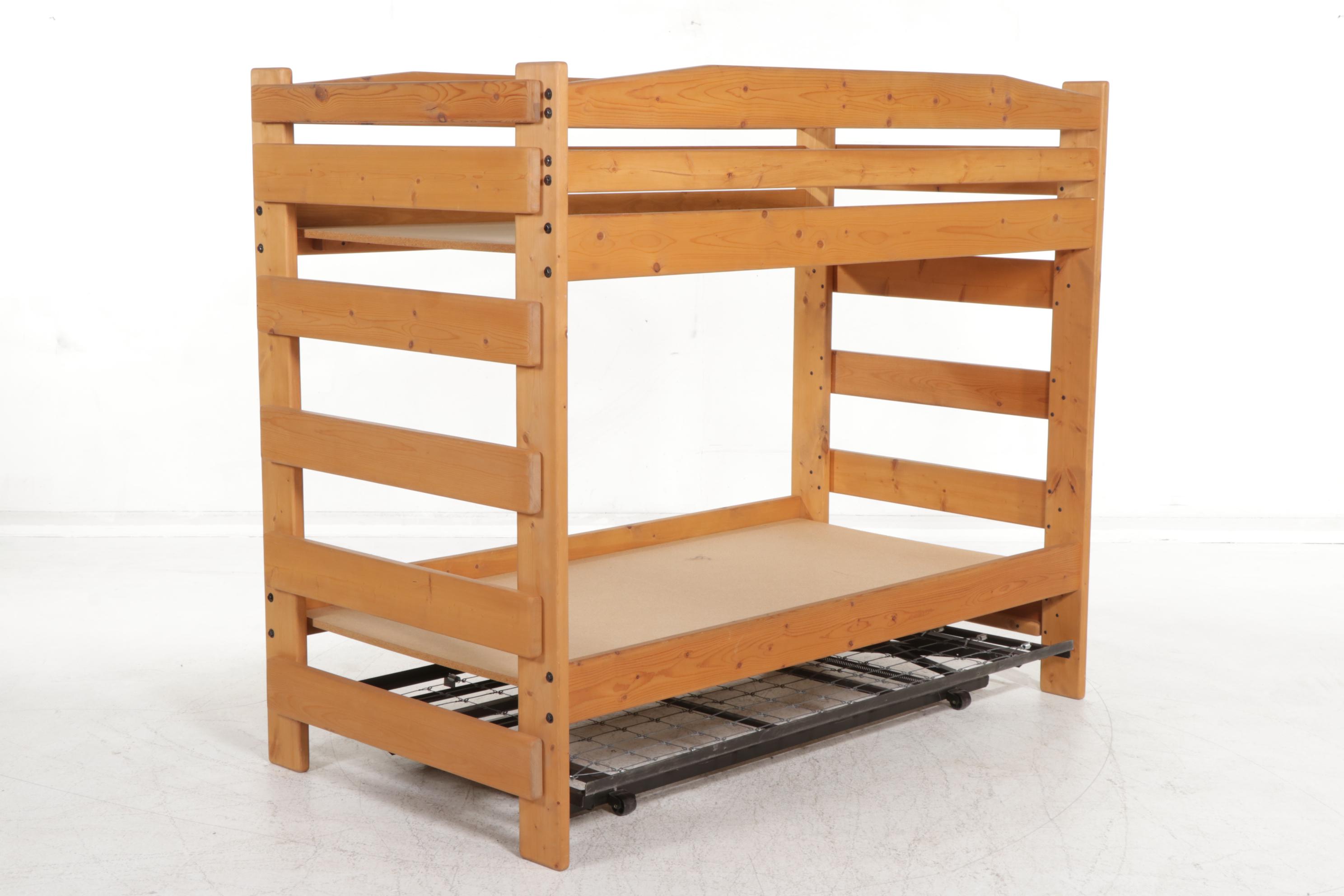 Pine Bedroom Set with Twin Size Bunk Beds