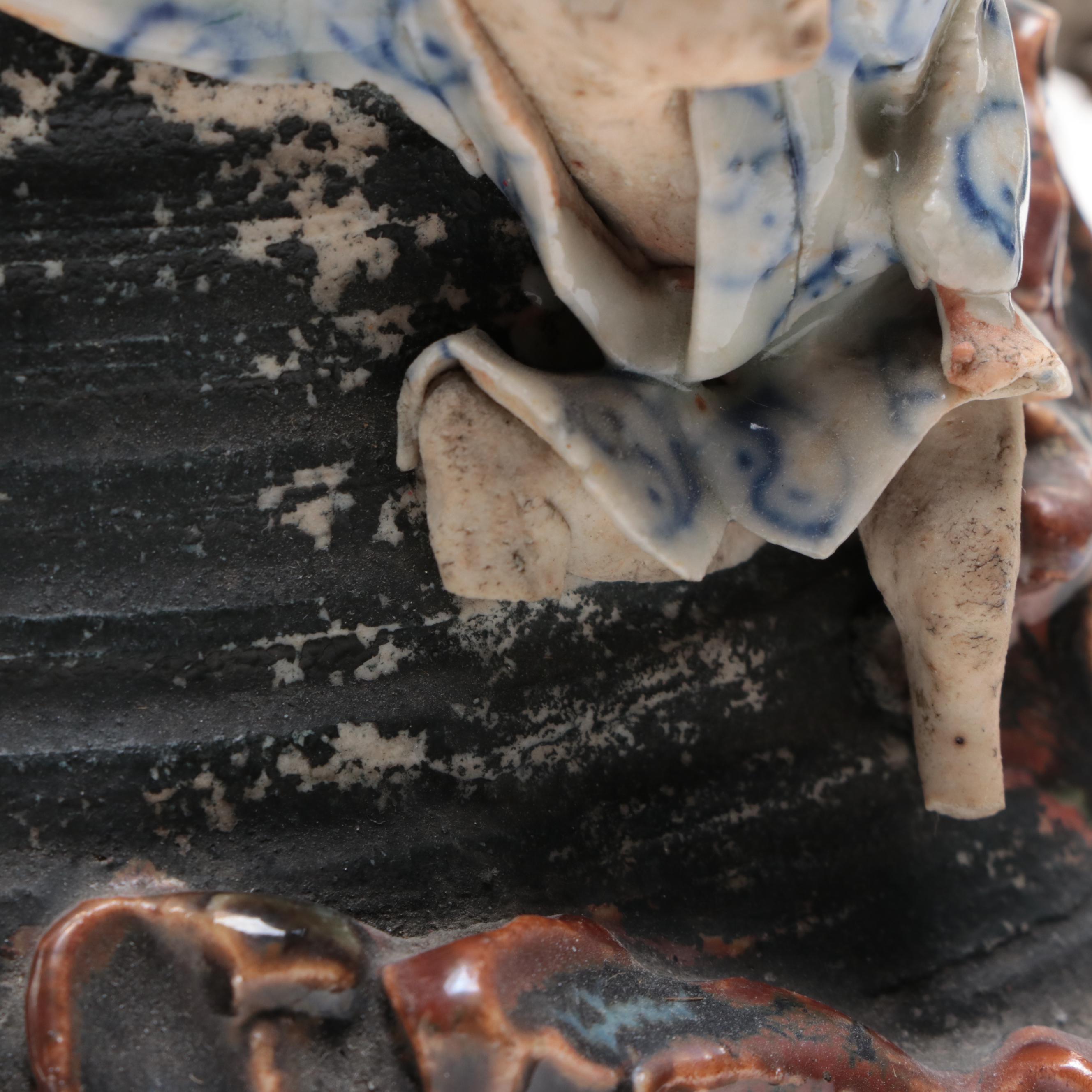 Japanese Sumida Gawa Pottery Teapots and Three-Handled Vase