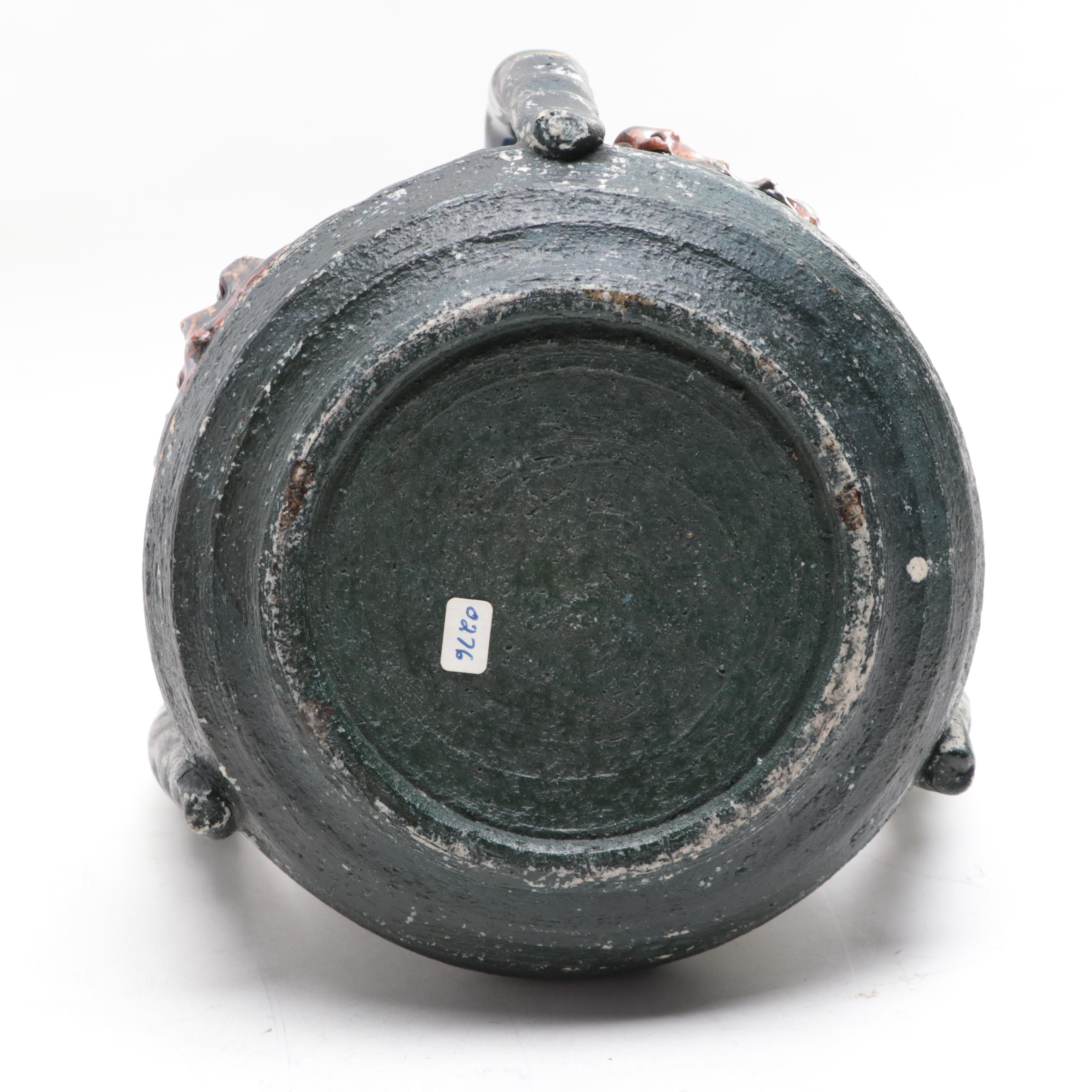 Japanese Sumida Gawa Pottery Teapots and Three-Handled Vase