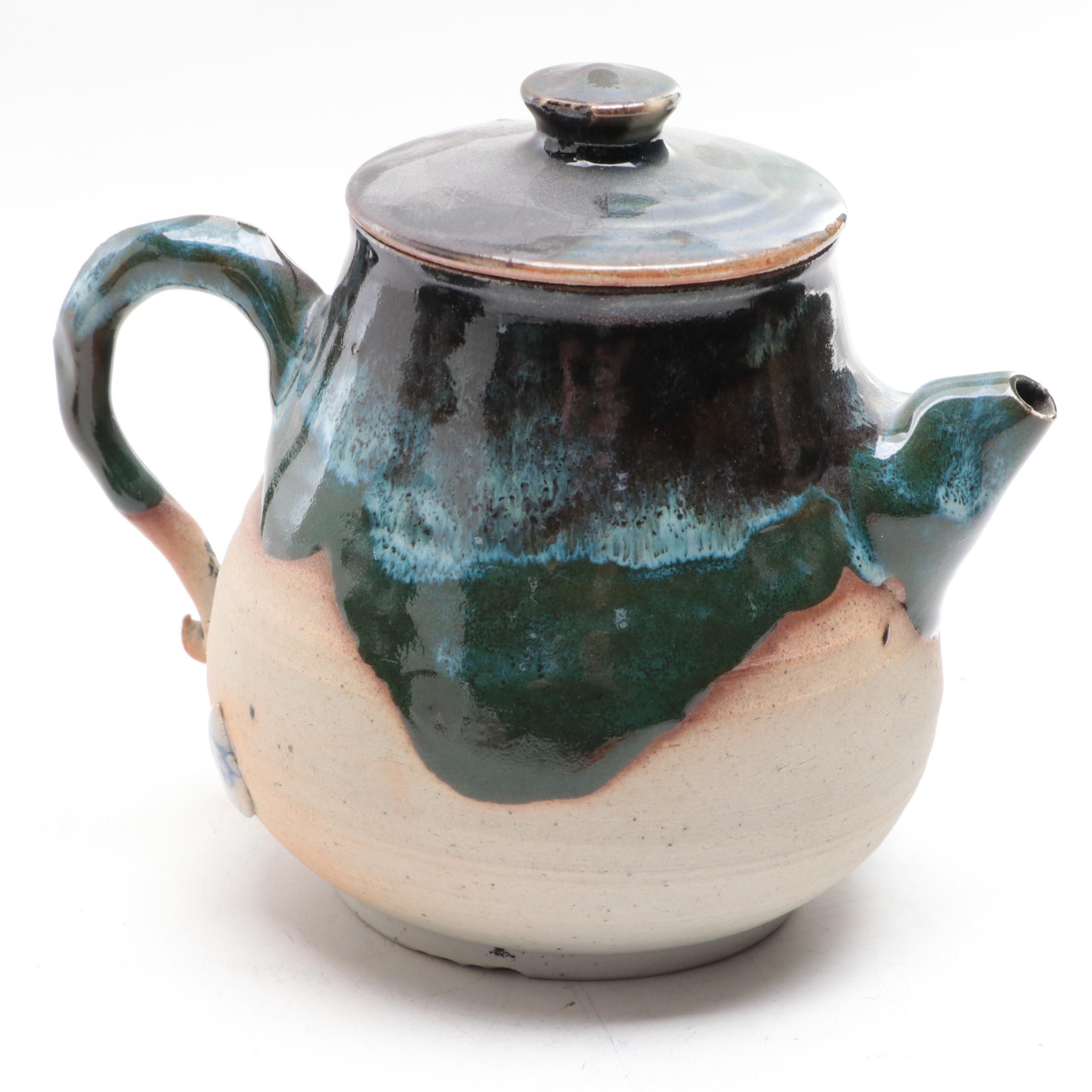 Japanese Sumida Gawa Pottery Teapots and Three-Handled Vase