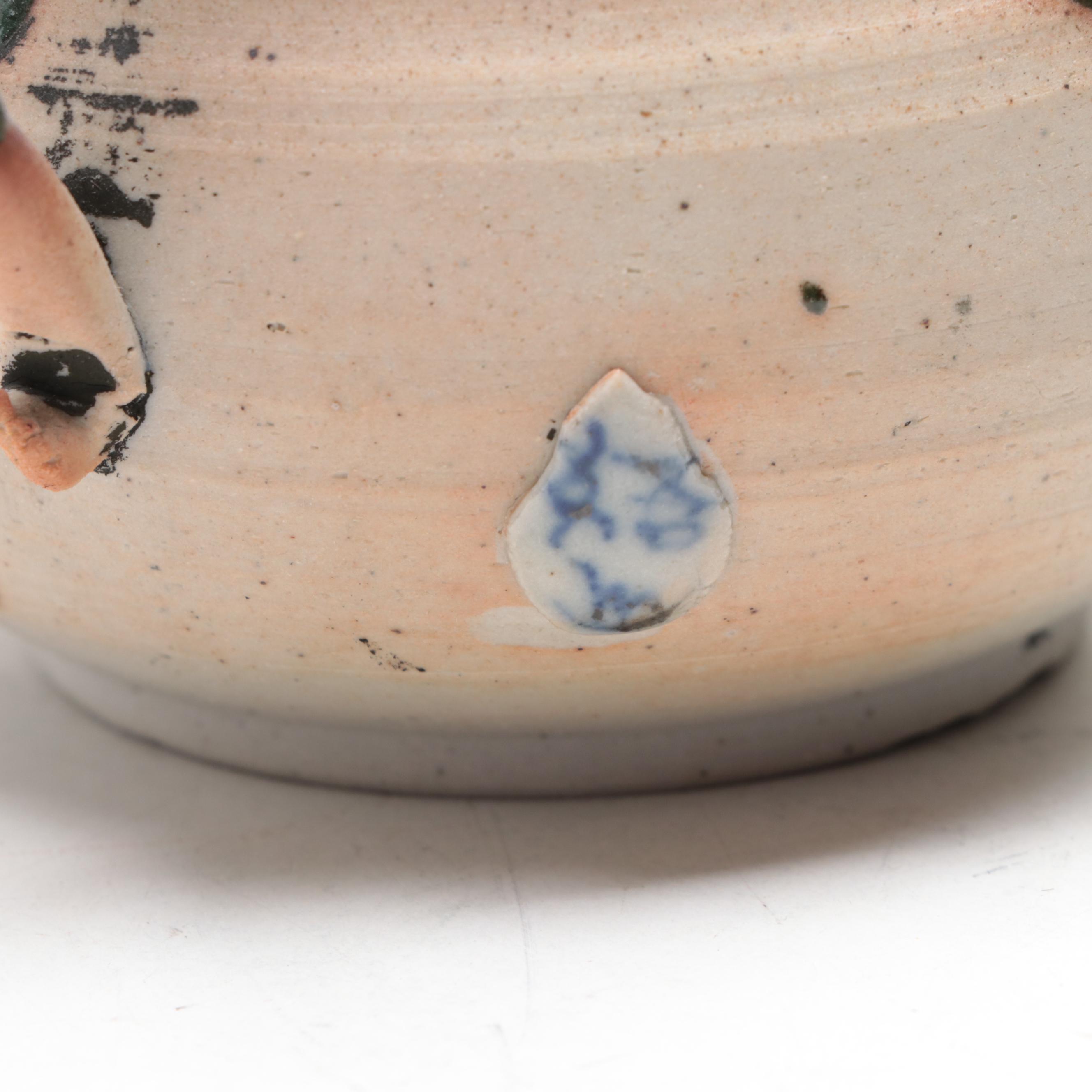 Japanese Sumida Gawa Pottery Teapots and Three-Handled Vase