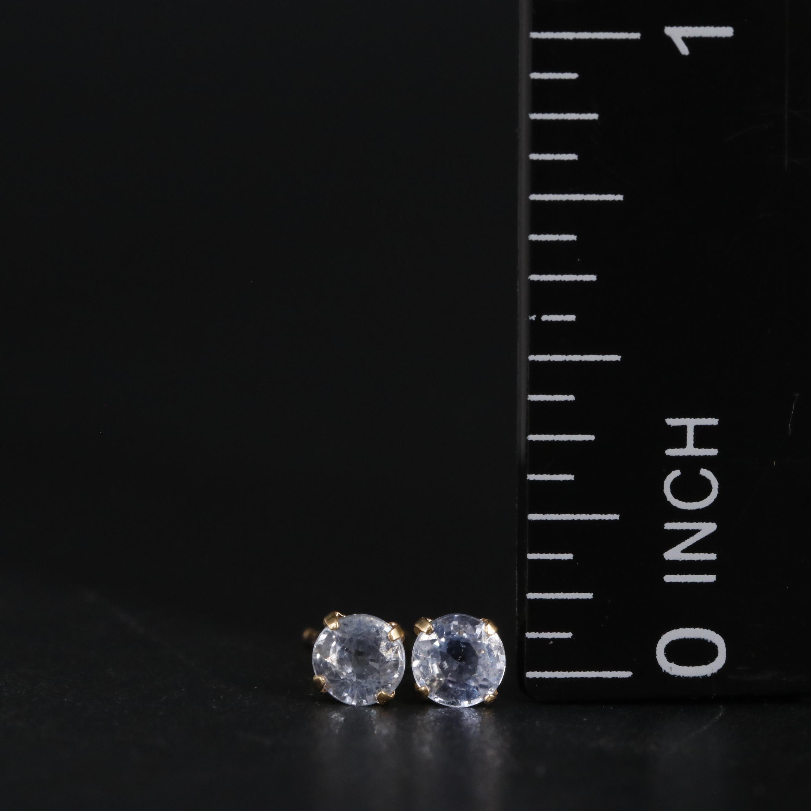 18K 0.50 CTW Sapphire Stud Earrings