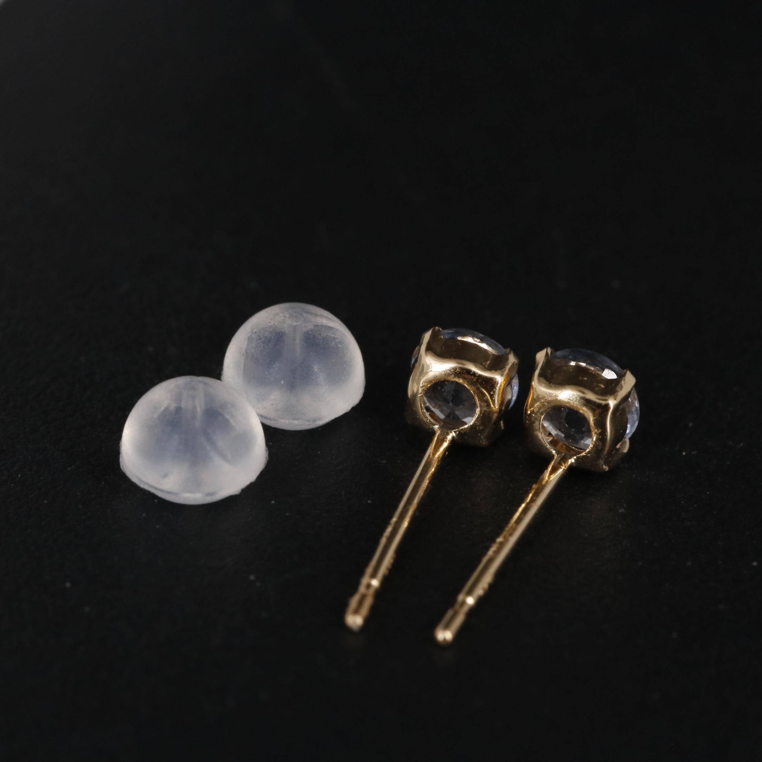 18K 0.50 CTW Sapphire Stud Earrings