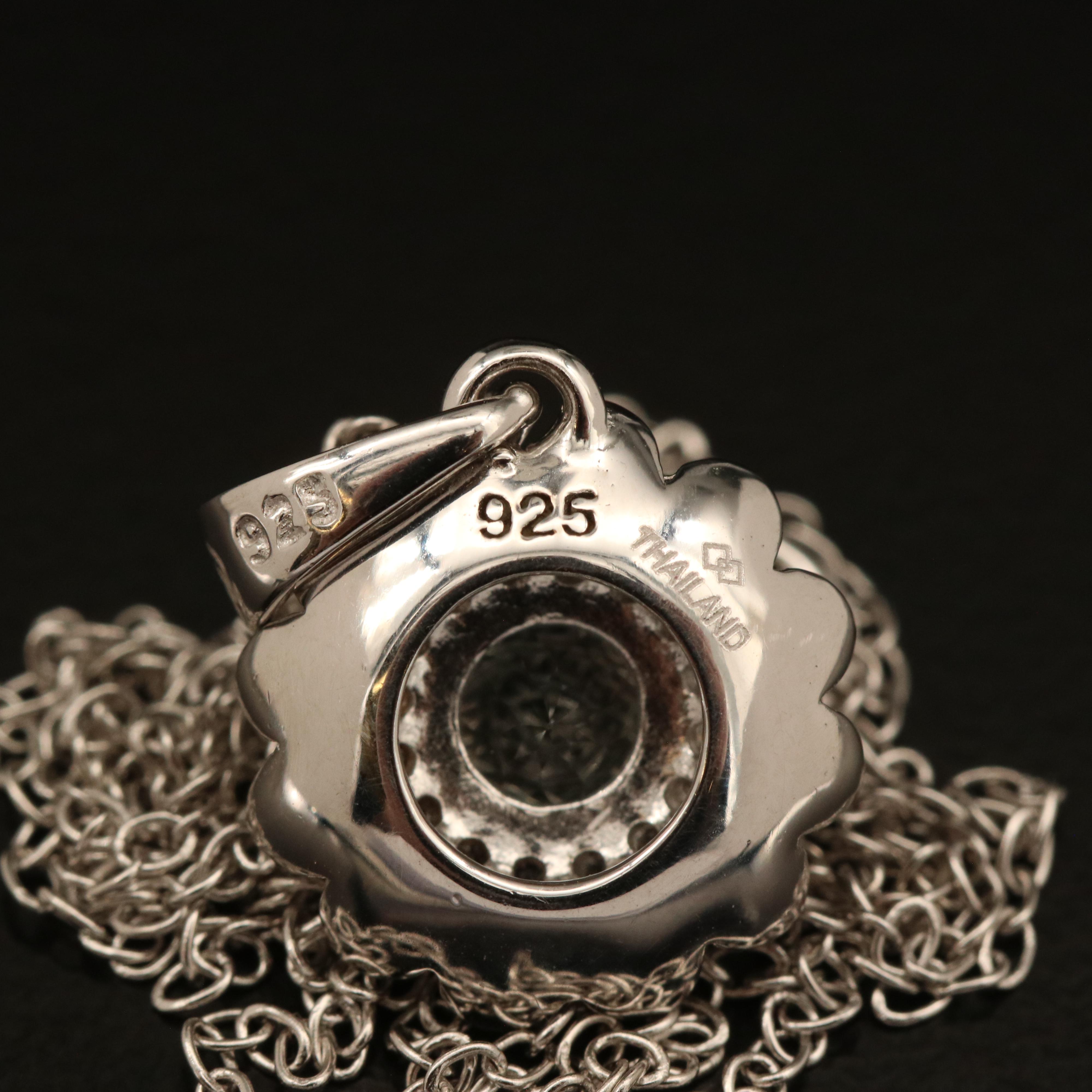 Sterling Aquamarine and Topaz Pendant Necklace