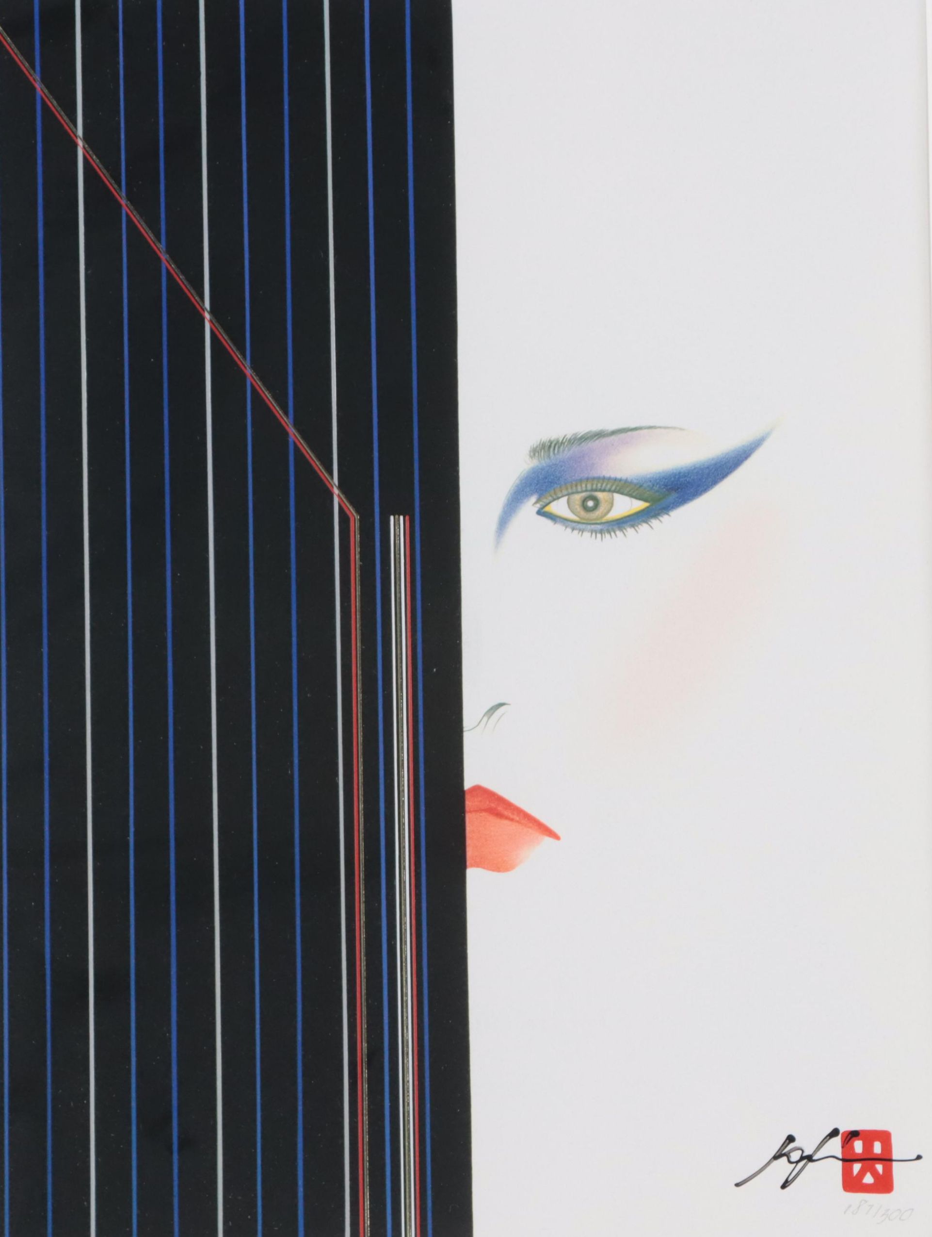 Hisashi Otsuka Surreal Portrait Embellished Giclée, Circa 1987