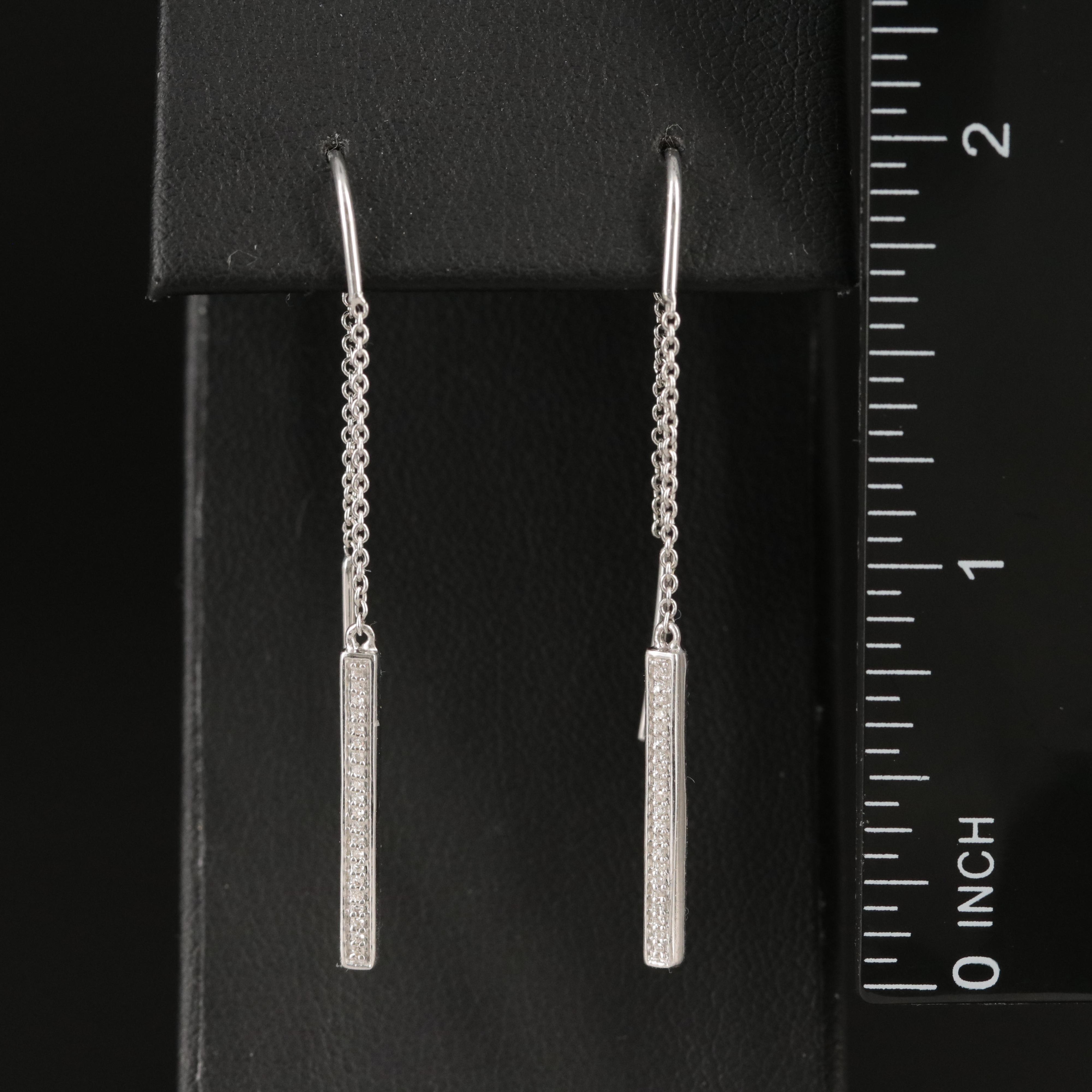 Sterling Diamond Threader Earrings