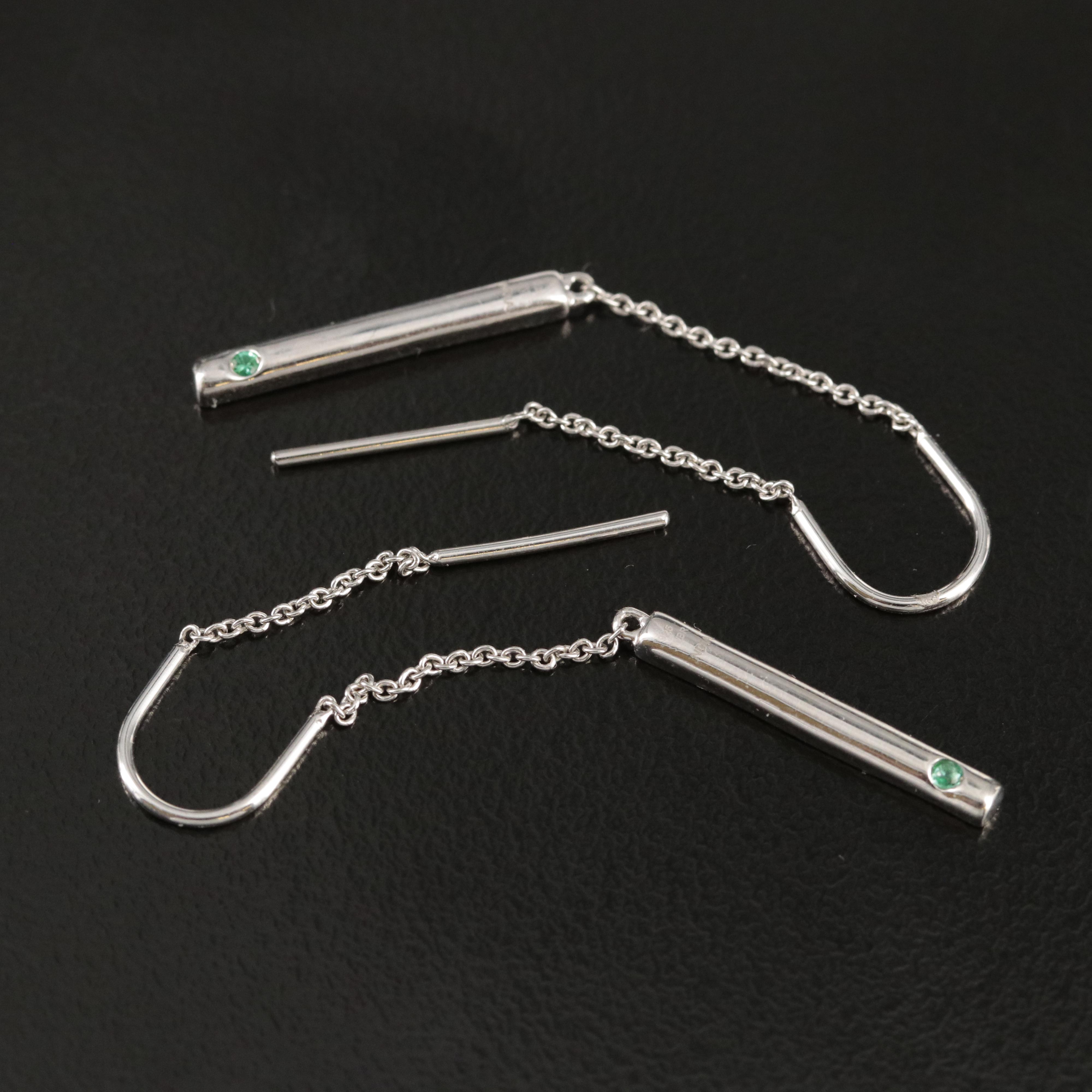 Sterling Diamond Threader Earrings