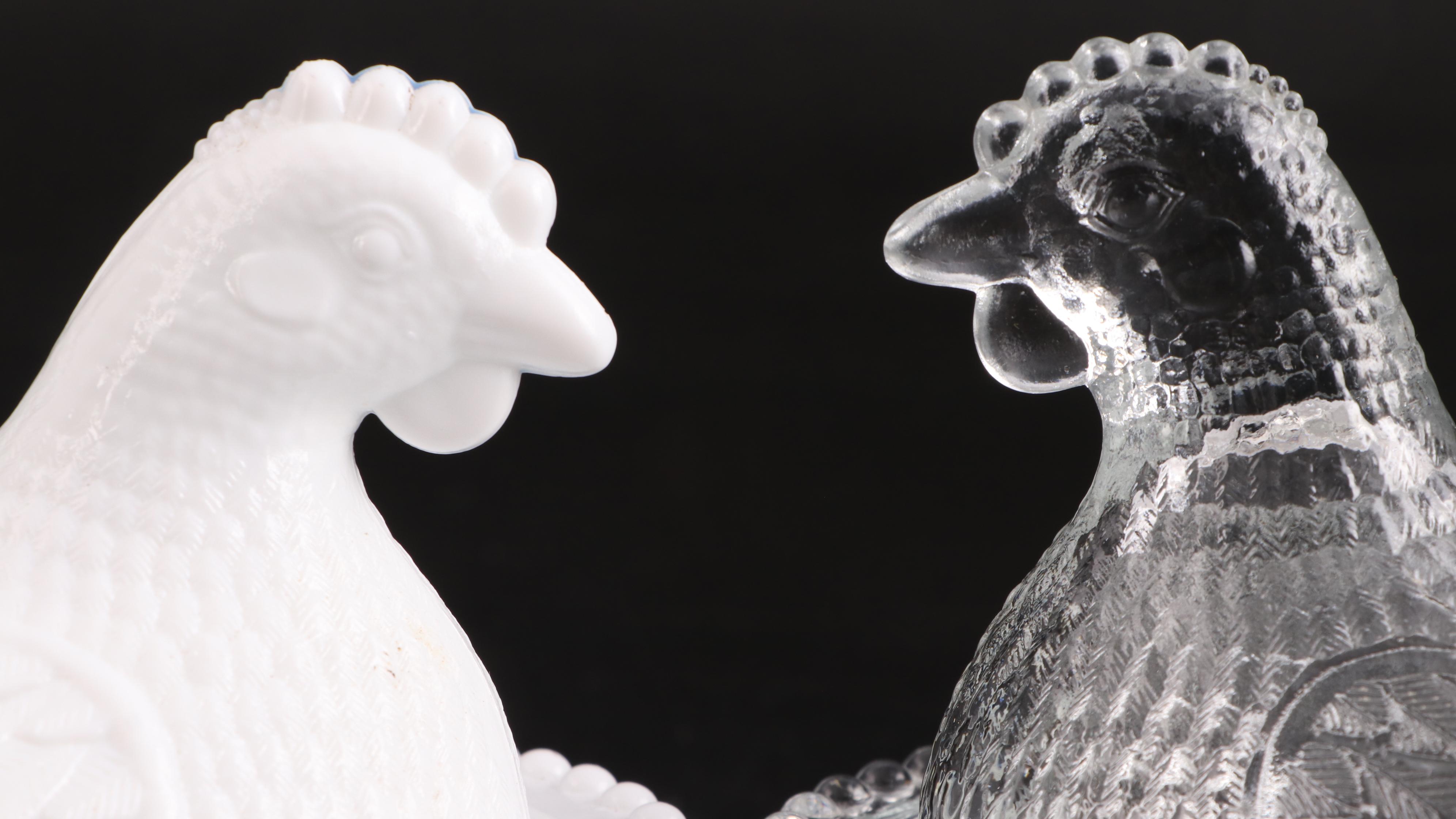 Indiana Glass and Other Hen on Nest Candy Dishes , Mid to Late 20th Century