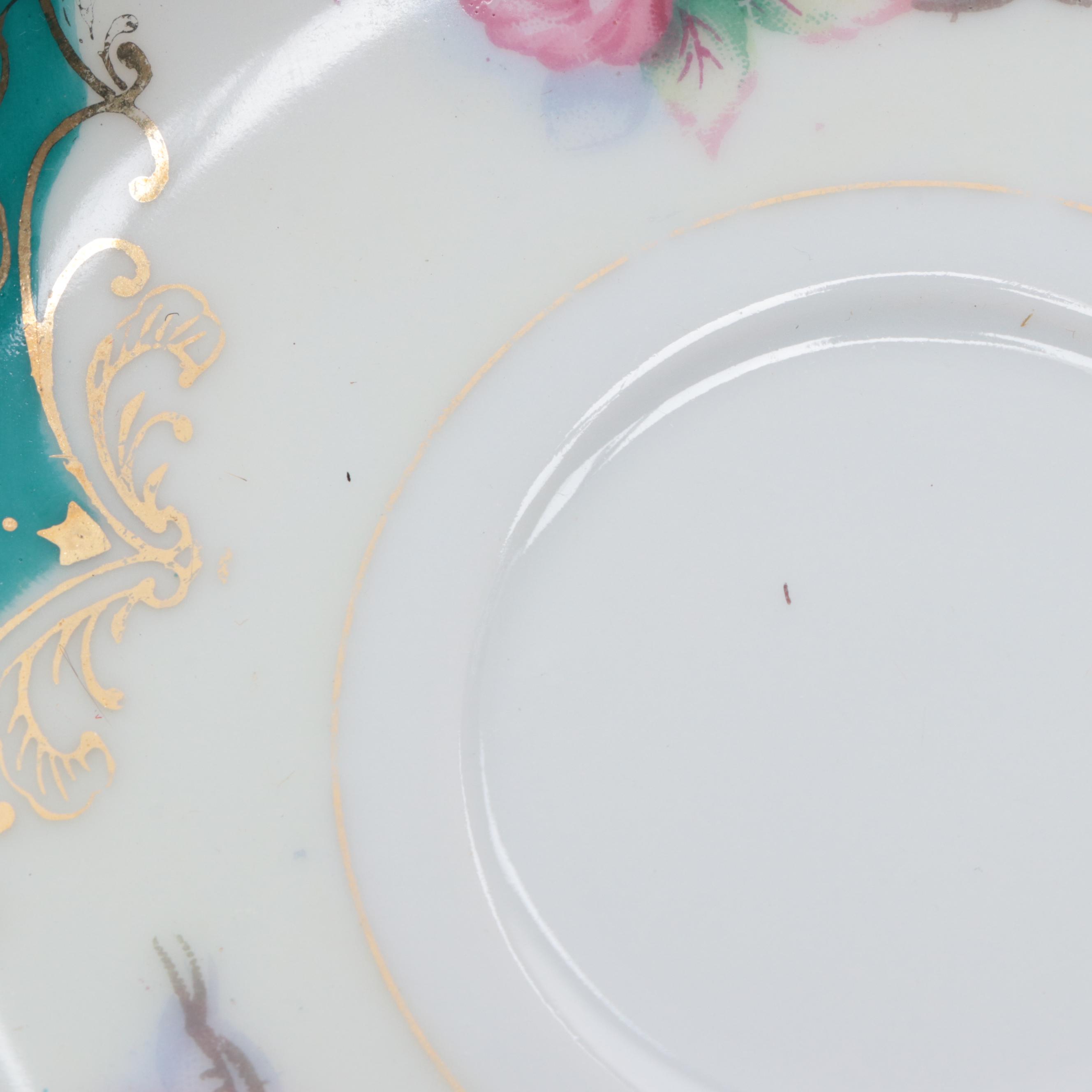 John Wadsworth for Minton "Haddon Hall" with Other Porcelain Cups and Saucers