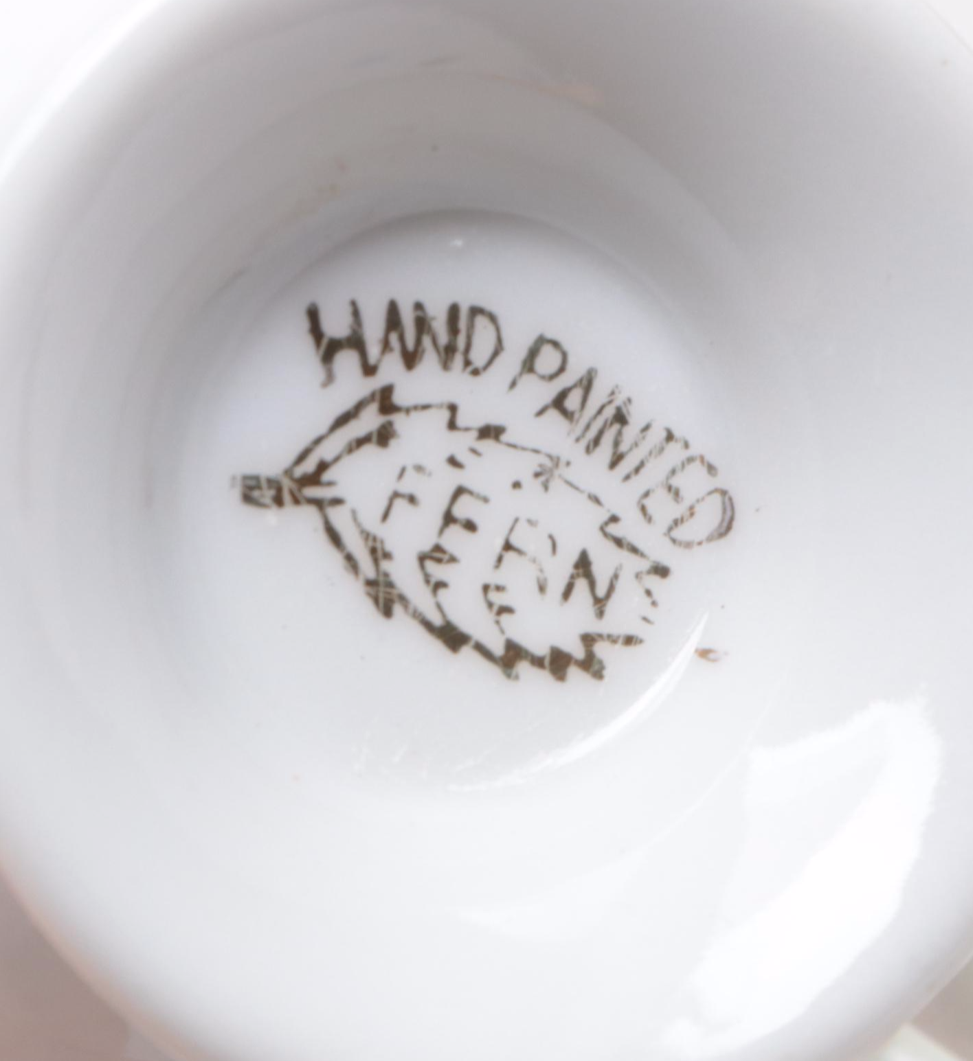 John Wadsworth for Minton "Haddon Hall" with Other Porcelain Cups and Saucers