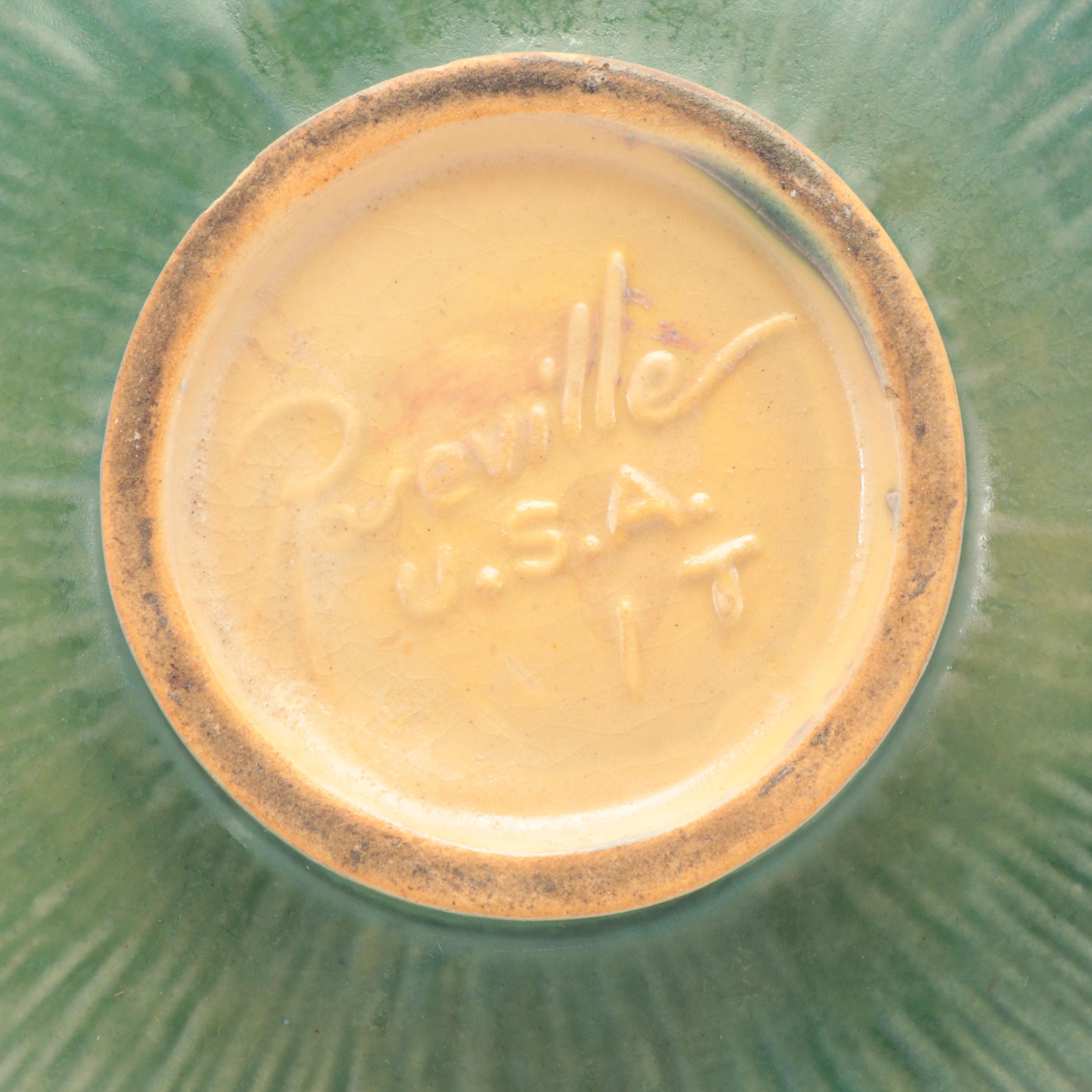 Roseville "White Rose" Ceramic Teapot with Creamer and Sugar