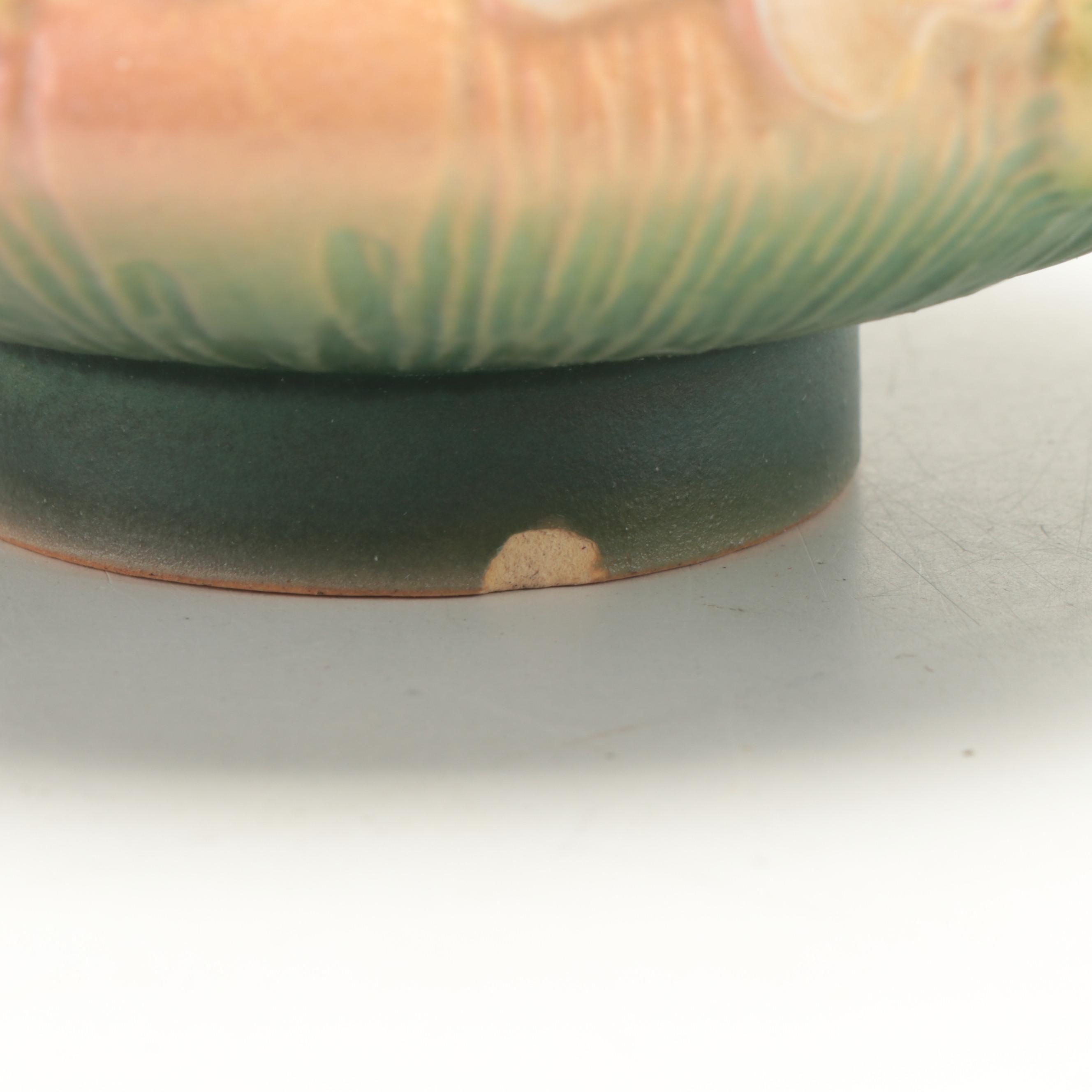 Roseville "White Rose" Ceramic Teapot with Creamer and Sugar