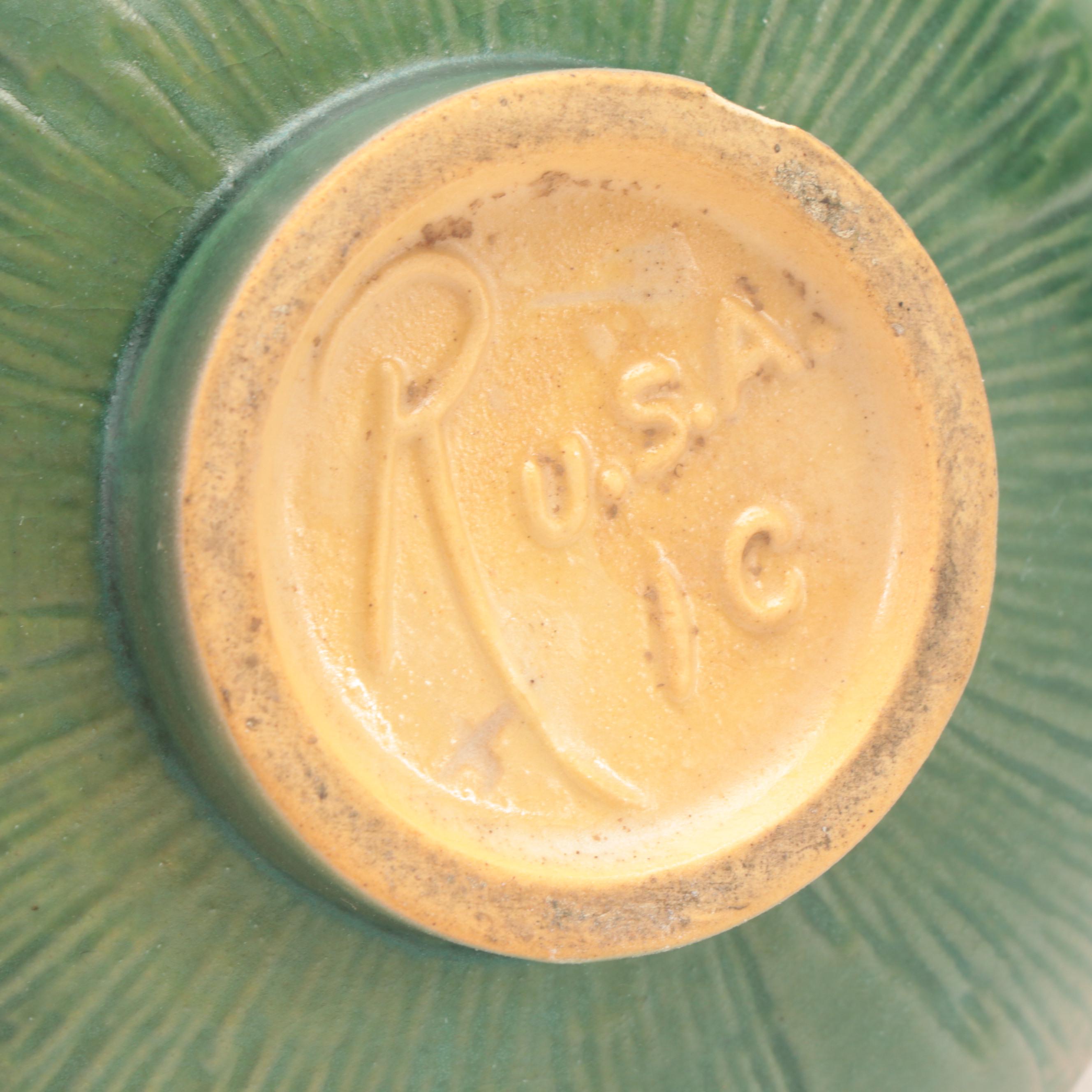 Roseville "White Rose" Ceramic Teapot with Creamer and Sugar