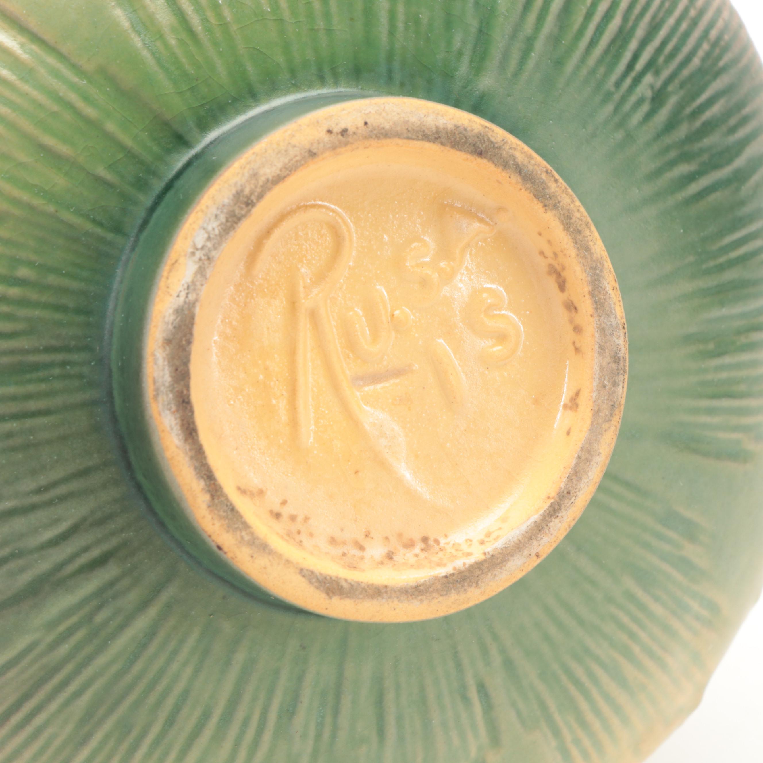 Roseville "White Rose" Ceramic Teapot with Creamer and Sugar