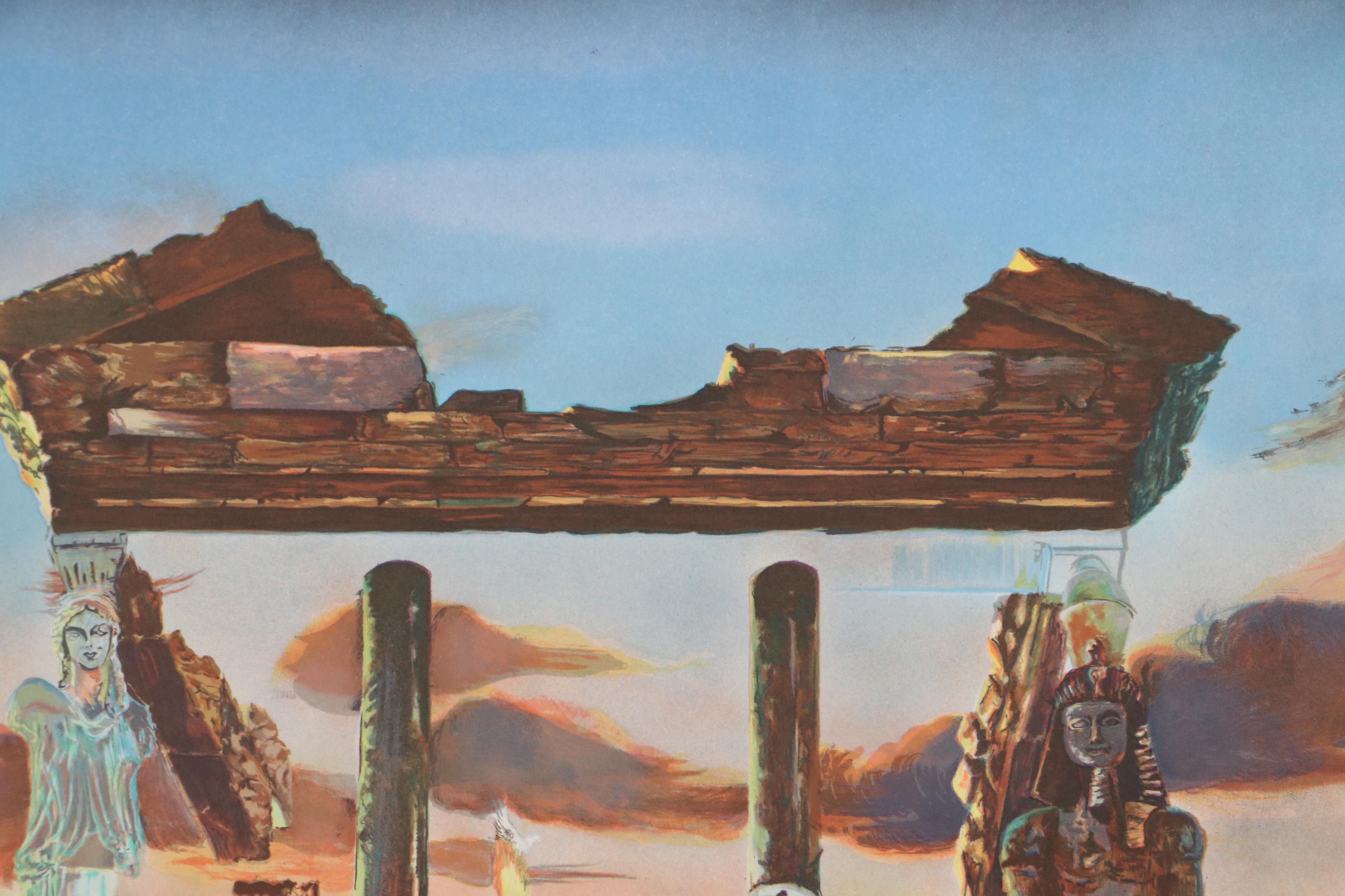 Jacqueline Ripstien Surreal Lithograph "Future of the Past"