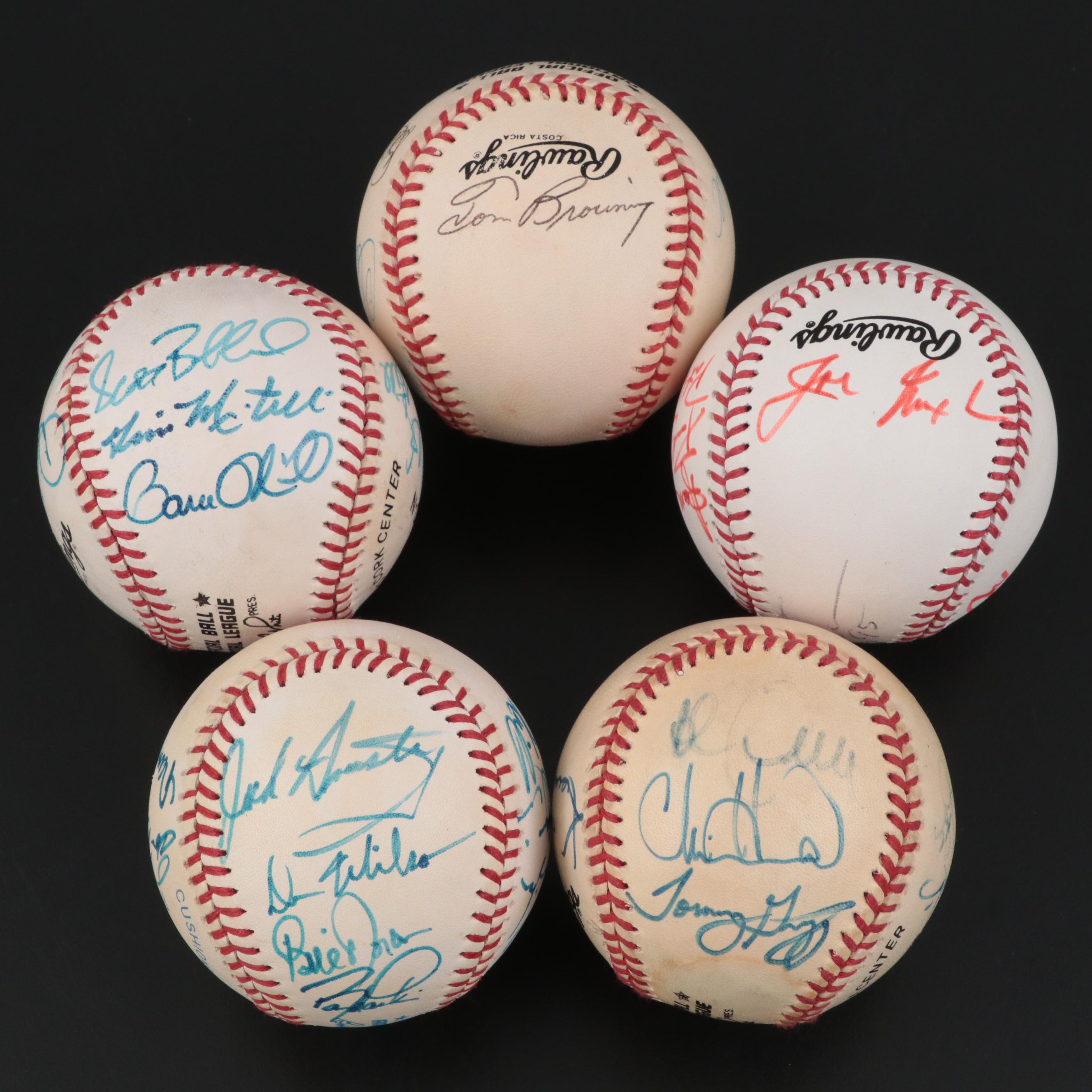 Cincinnati Reds Signed Baseballs with Nuxhall, Larkin, Sabo and More, 1990s
