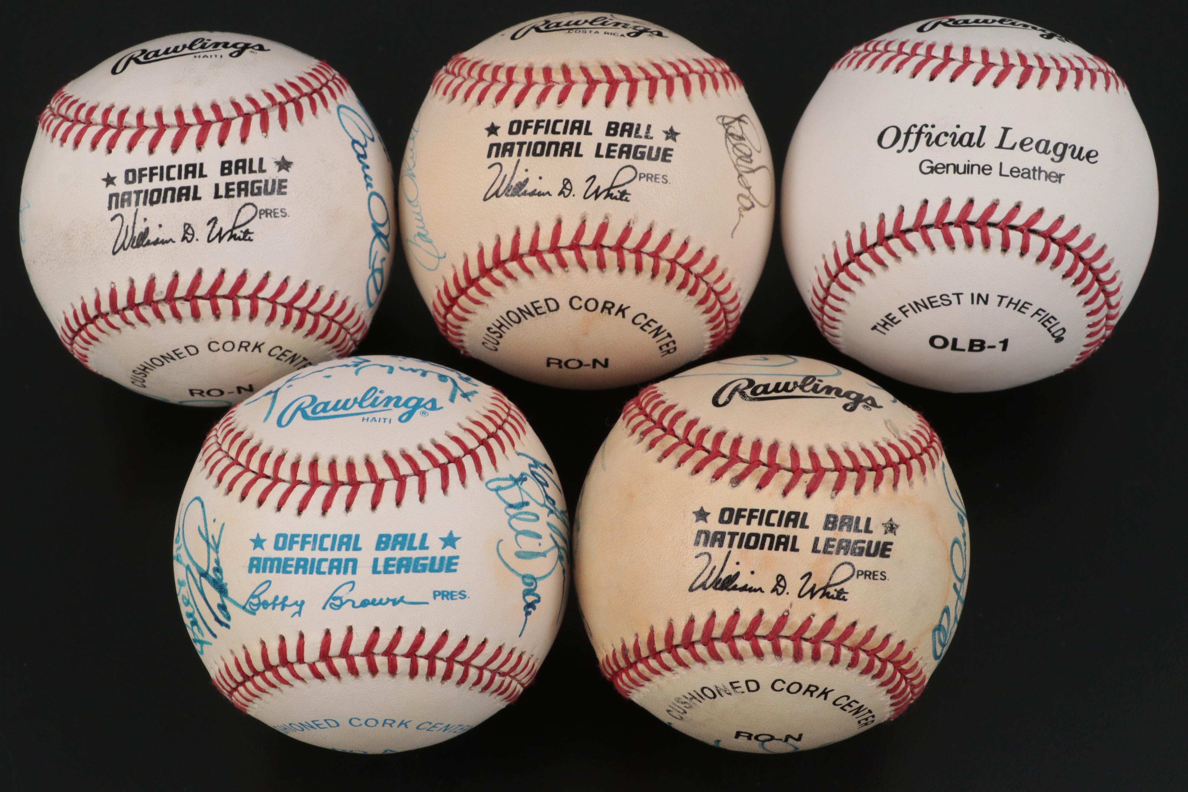 Cincinnati Reds Signed Baseballs with Nuxhall, Larkin, Sabo and More, 1990s