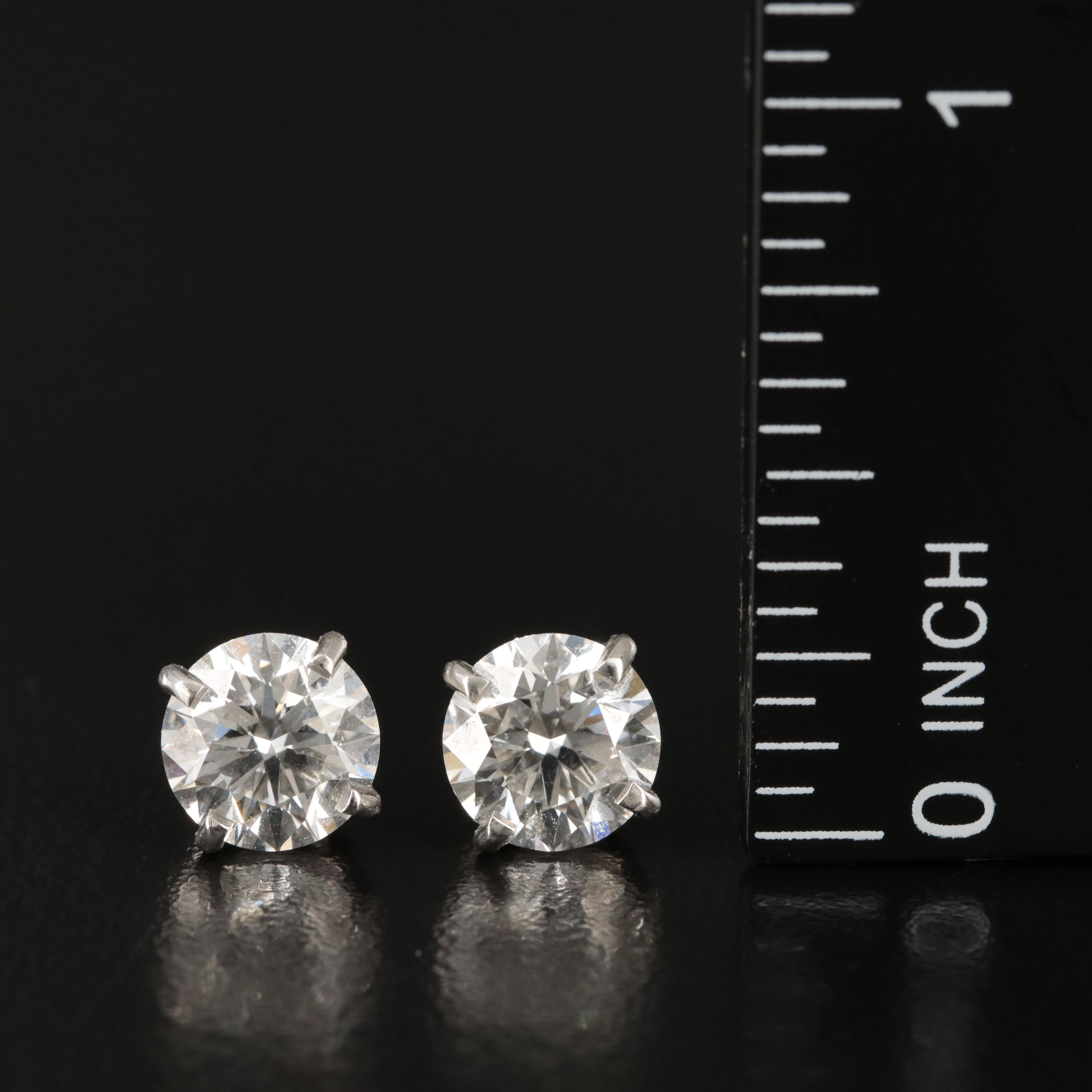 Platinum 3.12 CTW Lab Grown Diamond Stud Earrings with IGI Reports