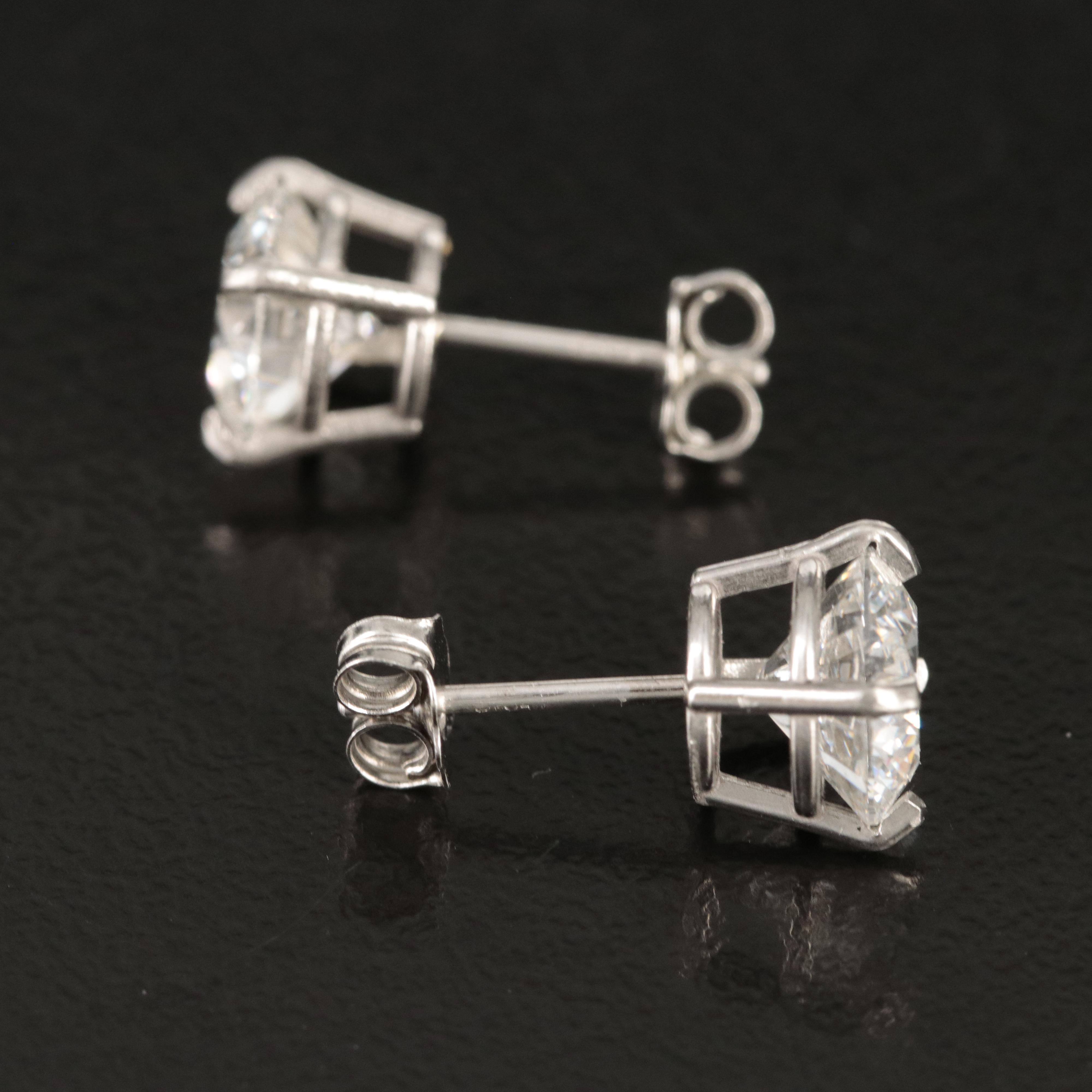 Platinum 3.12 CTW Lab Grown Diamond Stud Earrings with IGI Reports