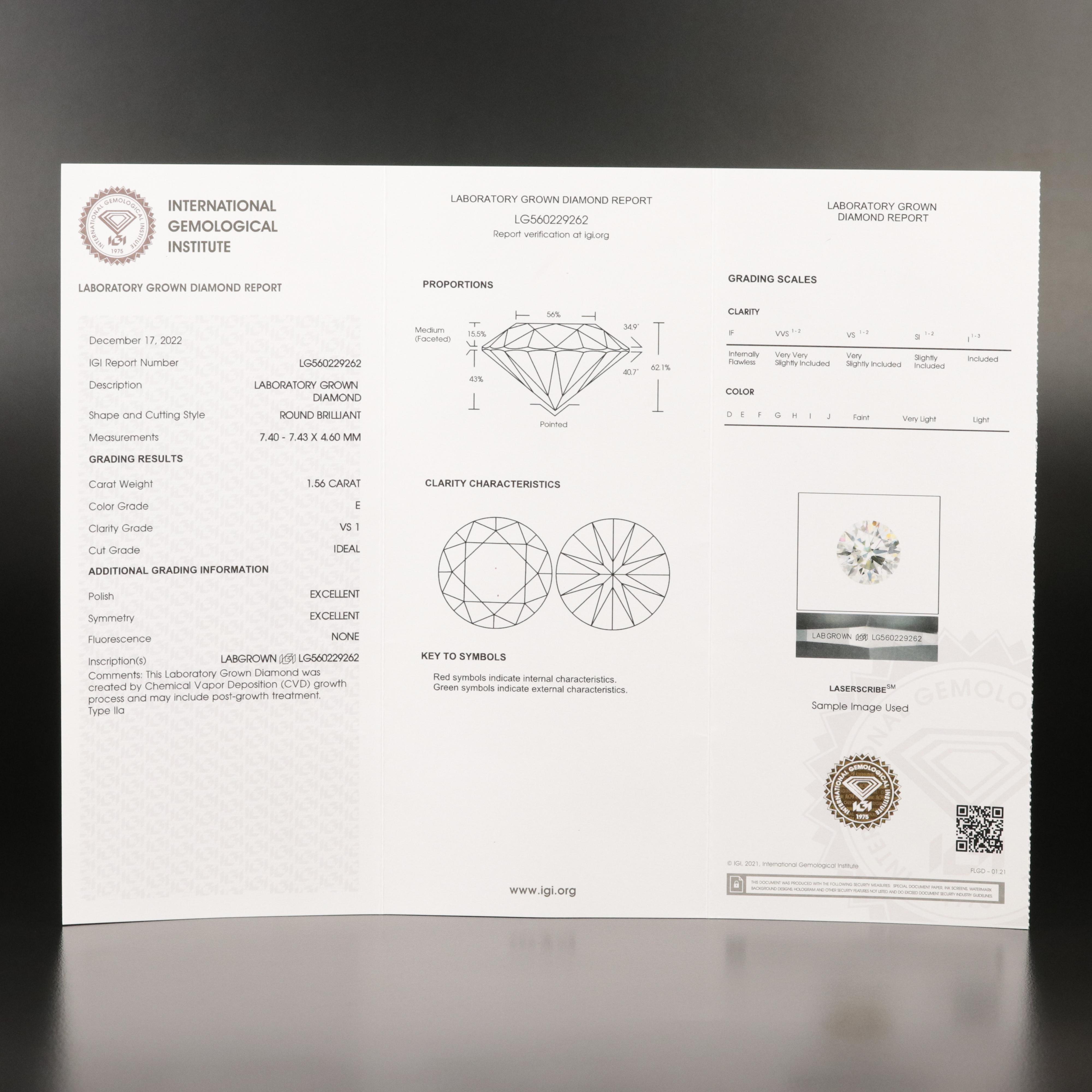 Platinum 3.12 CTW Lab Grown Diamond Stud Earrings with IGI Reports