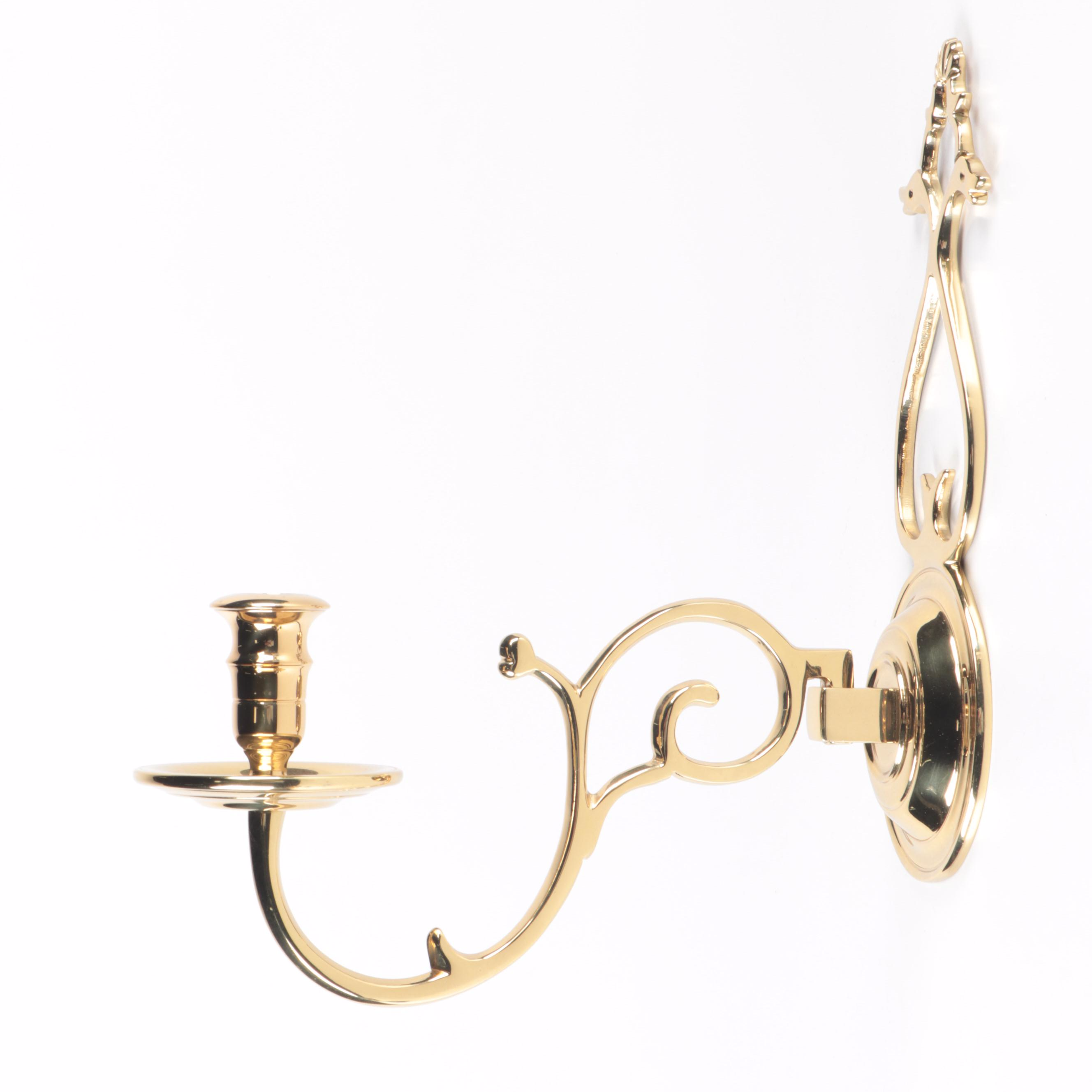 Virginia Metalcrafters Polished Brass Duck Head Candle Scones