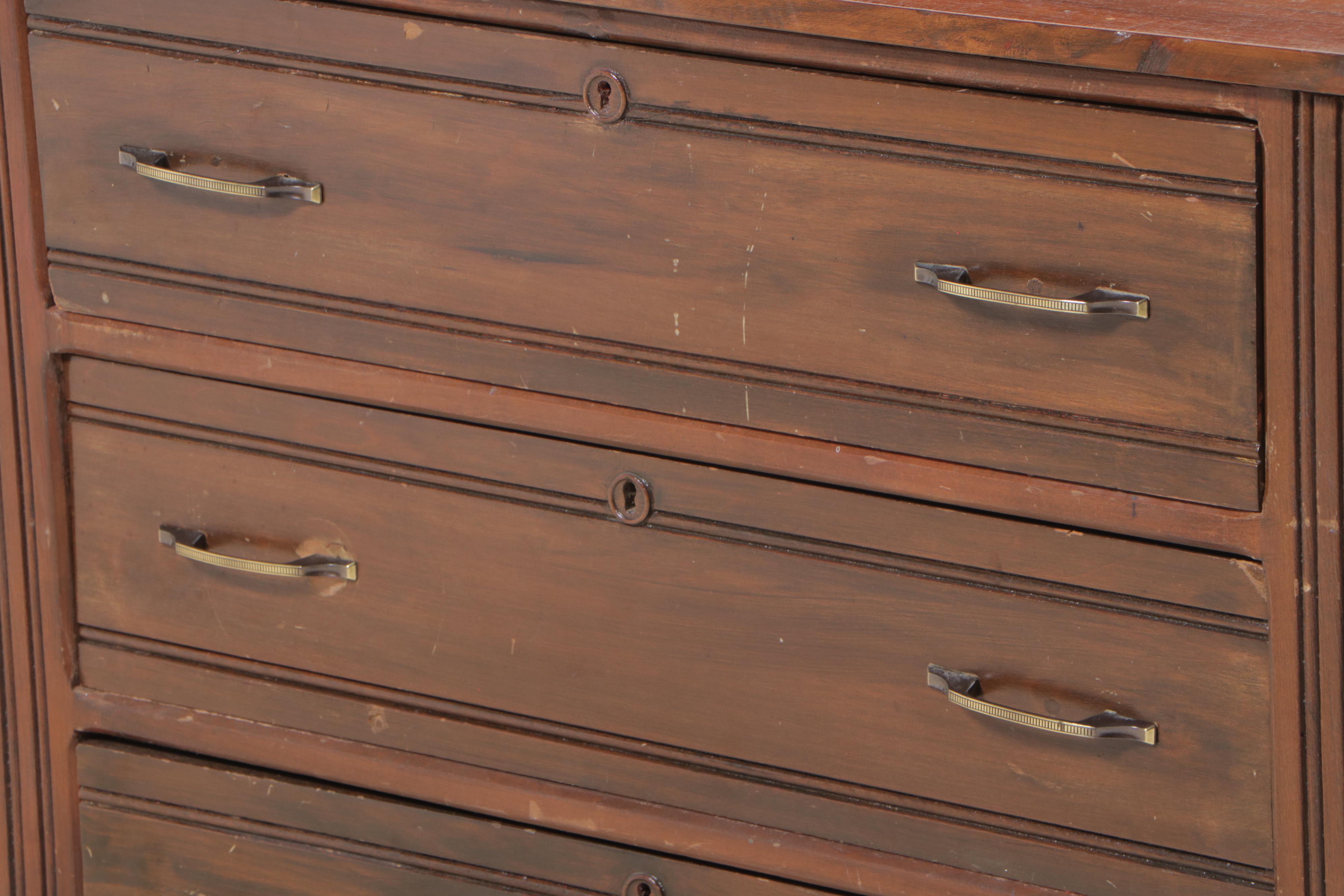 Victorian Walnut and Poplar Three-Drawer Chest, Late 19th Century