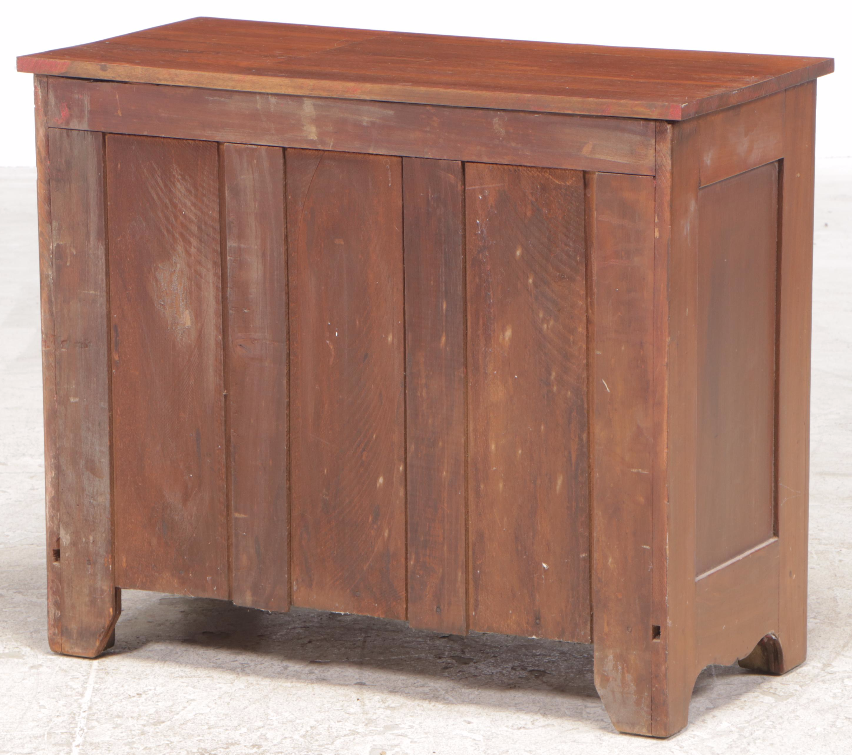 Victorian Walnut and Poplar Three-Drawer Chest, Late 19th Century