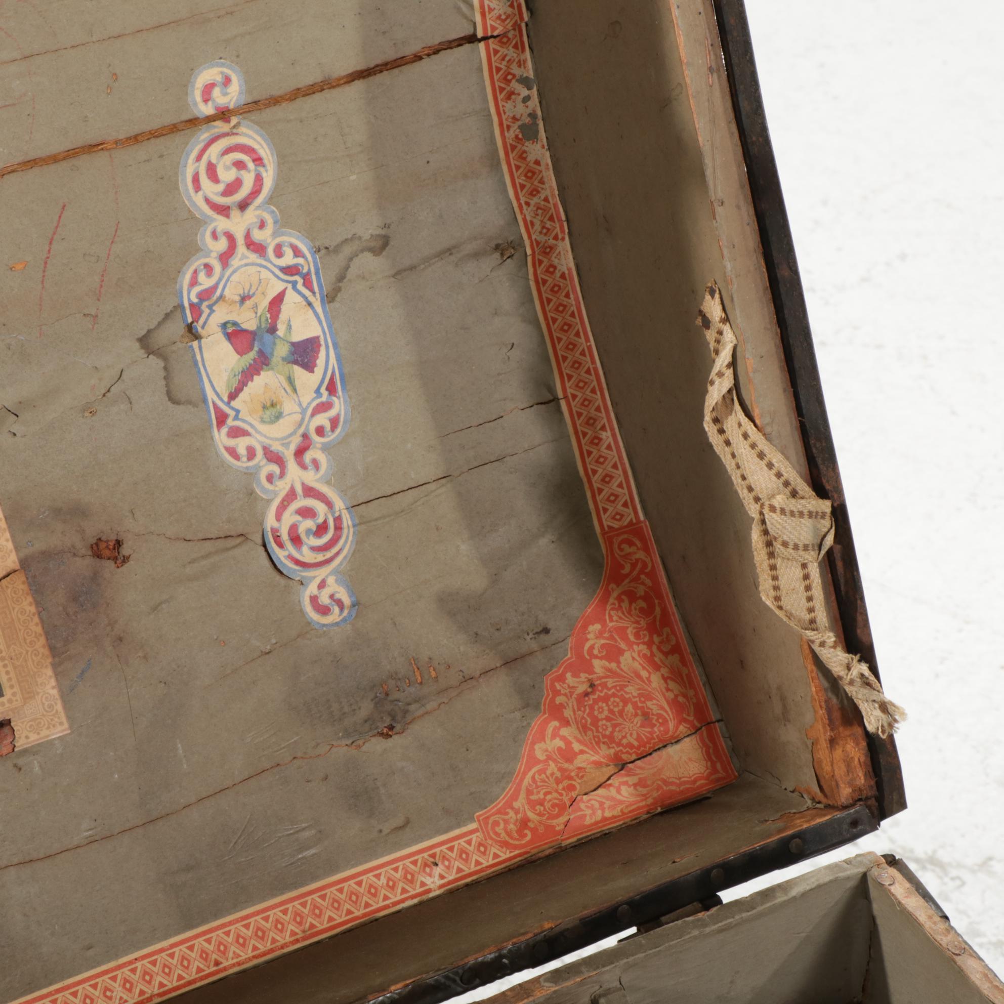 Victorian Metal-Clad Steamer Trunk, Late 19th Century